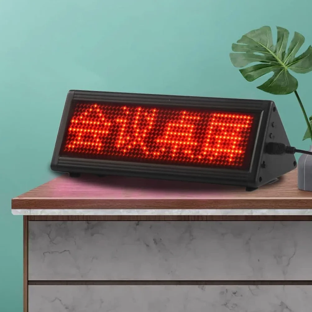 Wyświetlacz informacyjny LED na ekranie komputera stacjonarnego Mini mobilny ekran konferencyjny na pulpicie LED na komputer stacjonarny (Color : Rosso, Size : Single-sided)