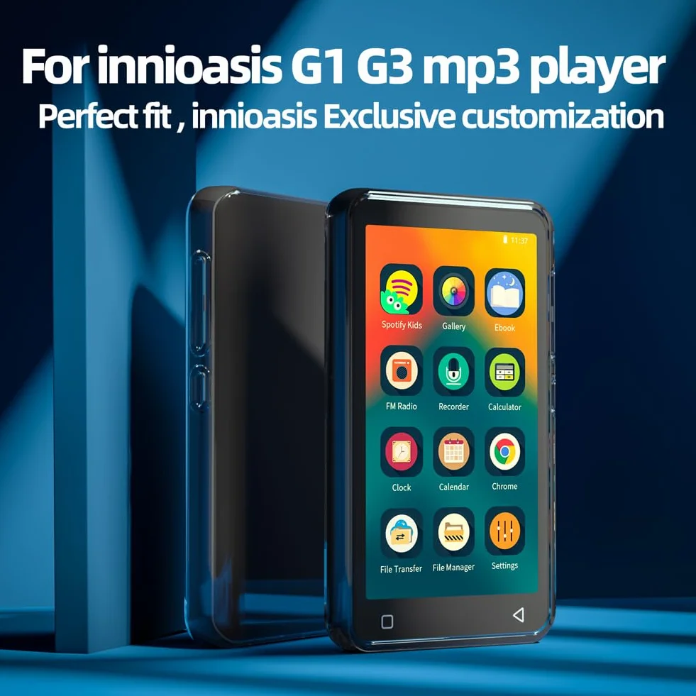 innioasis Krystalicznie przezroczysta obudowa pasuje tylko do odtwarzacza G1, G3 Mp3 sprzedawanego w sklepie (Rozmiar obudowy: 4,33 x 2,52 x 0,51 cala)