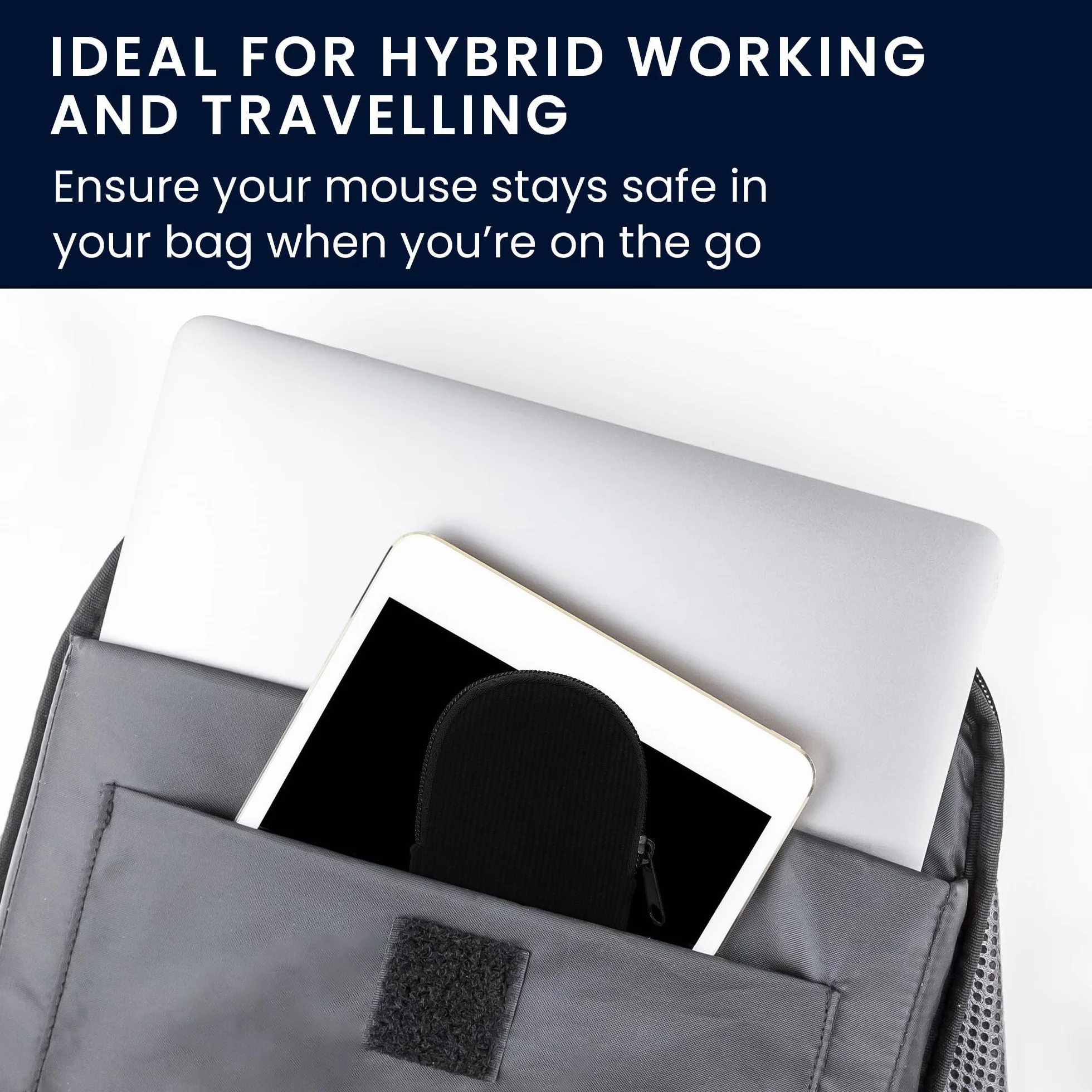 kwmobile etui na mysz kompatybilne z Logitech Pebble Mouse 2 M350s / M350 Etui na mysz Bluetooth z wytrzymałego sznurka i neoprenu - czarne