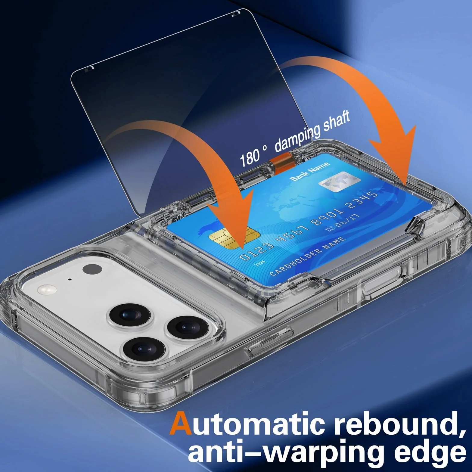 Generic etui kompatybilne z iPhone 17 PRO (kolor: przezroczysty) stojak na karty twardy tył twardy silikon przezroczyste etui
