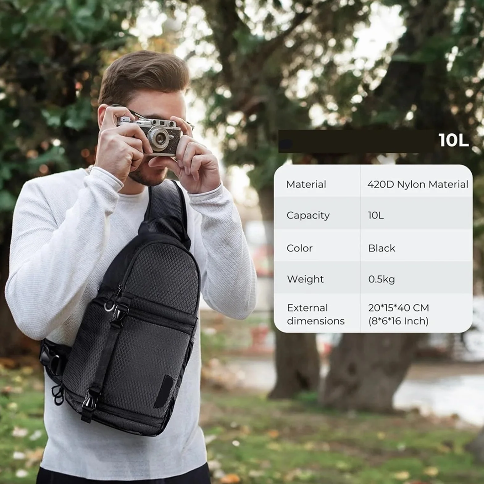 Torba na aparat fotograficzny plecak fotograficzny 10 l wodoodporny plecak na ramię futerał na aparat fotograficzny torby fotograficzne