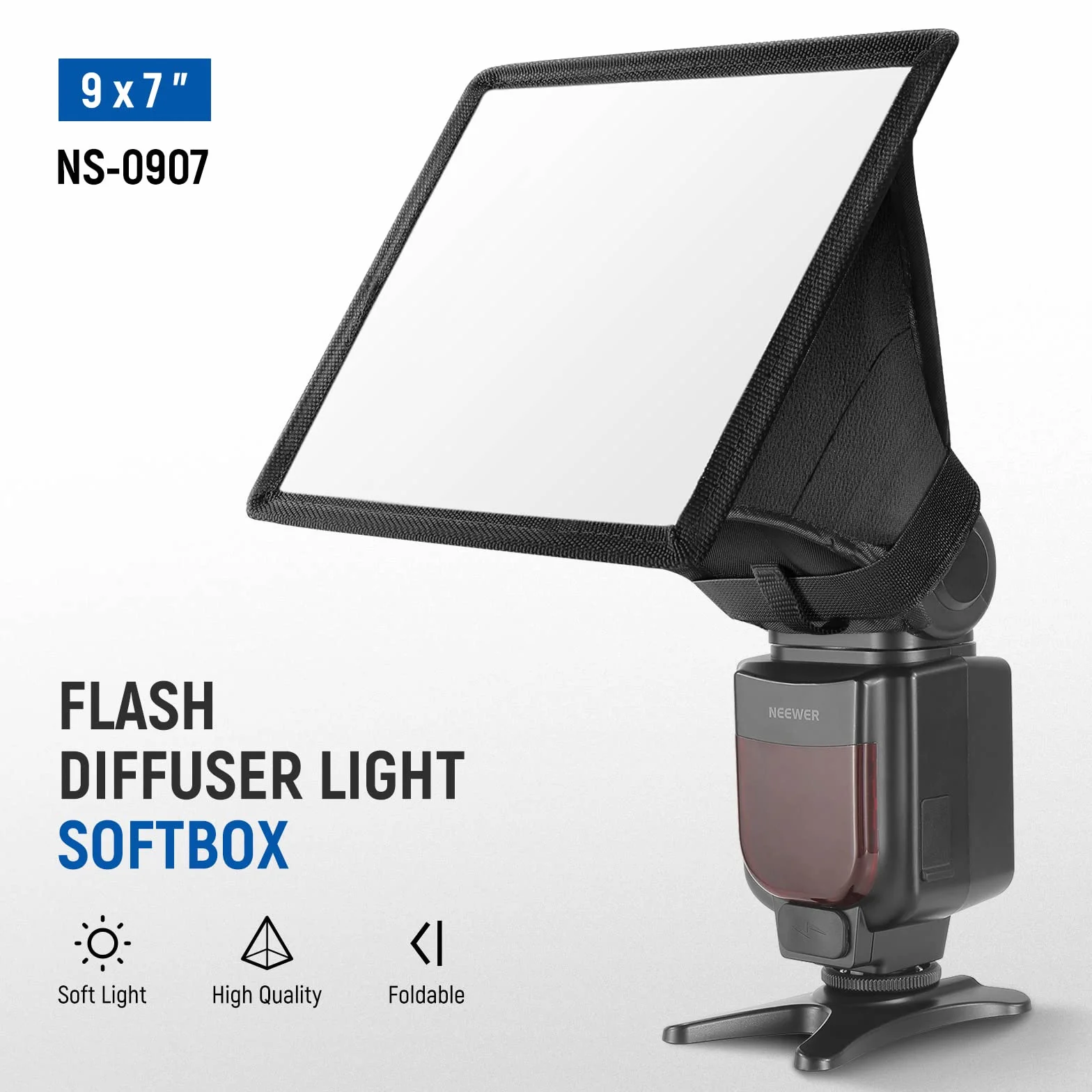 NEEWER Dyfuzor Flash Light Softbox 9" x 7", uniwersalny, składany z torbą do przechowywania, kompatybilny z Canon Nikon Sony Godox Yongnuo NEEWER speedlight