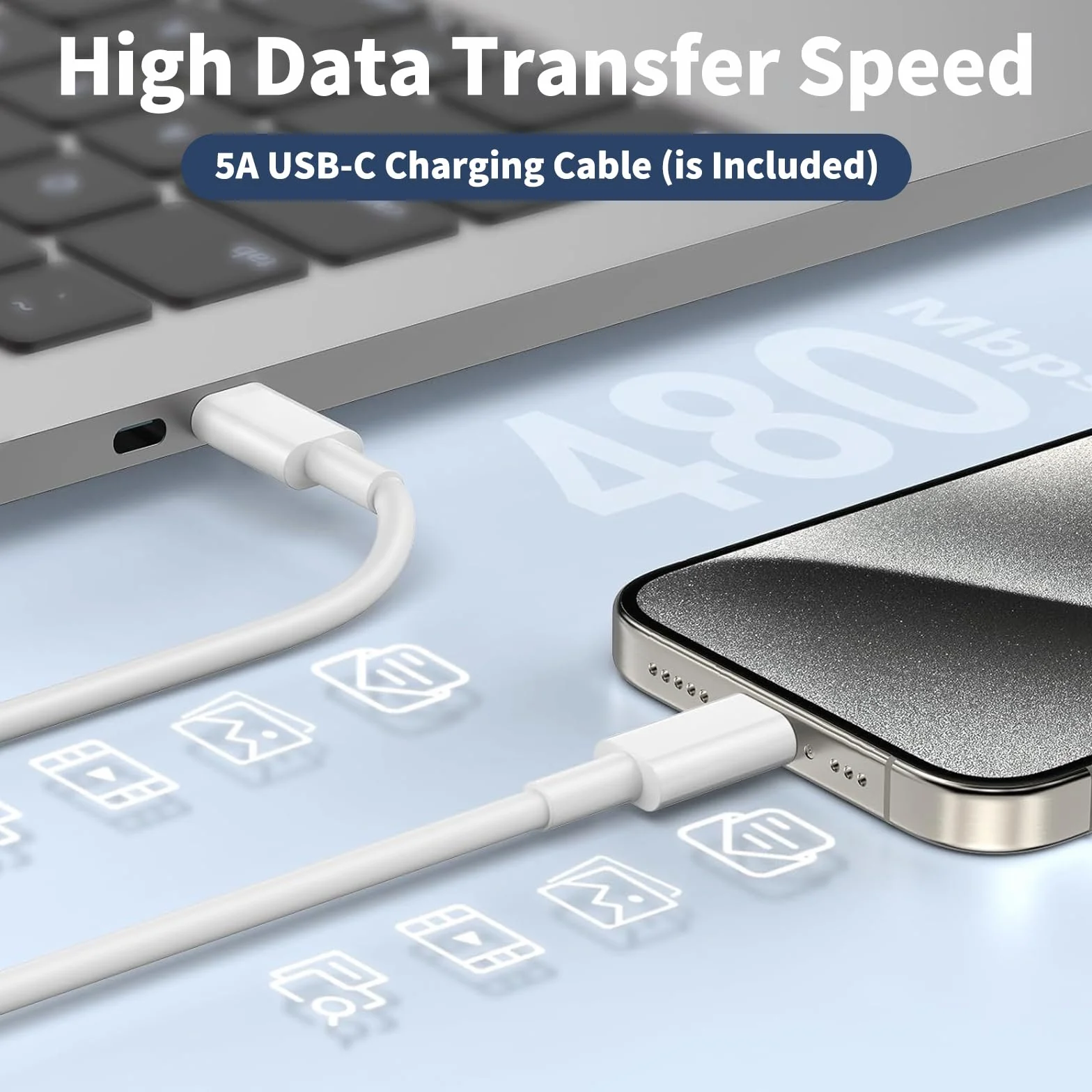 Ładowarka USB-C do iPhone, 30W Szybka Ładowarka w Typu C Zestawie Kabel O Długości 2M, Certyfikat MFi Zasilacz Zasilania Wtyczka do iPhone 17/16/16 Plus/16 Pro/16 Pro Max/15/iPad Air/iPad Mini/AirPods