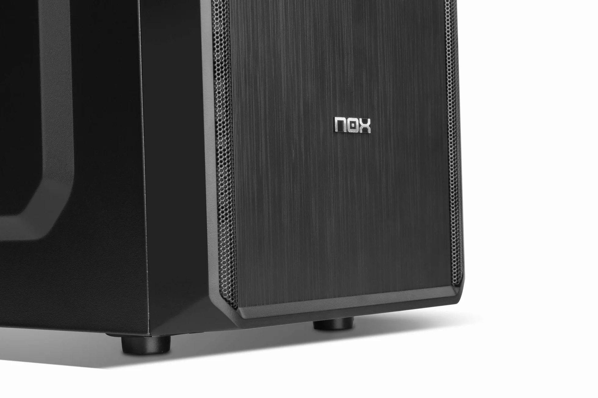 NOX LITE030 -NXLITE030 - obudowa PC, szczotkowana przód, fabrycznie zainstalowany zasilacz ATX 500 W, kompatybilny z płytami ATX, Micro ITX, czarny