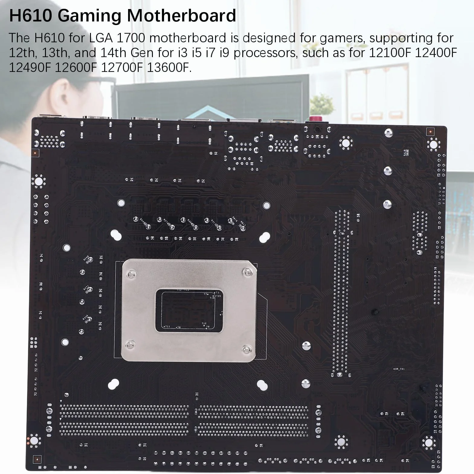 H610 M ATX Computer Mainboard, Obsługa Generacji 12/13./14. dla Core I3/I5/I7/I9, Płyta Główna DDR4 Gaming LGA 1700, Płyta Główna Gier z DP HDMI, NVME M.2, 3*SATA 3.0