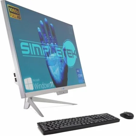 PC All in One RGB Core i5 Windows 11 Pro 27" Full HD RAM 16 GB SSD 480 GB | Wbudowana kamera internetowa, WiFi5, Bluetooth | Komputer stacjonarny Wszystko w jednym Simpletek