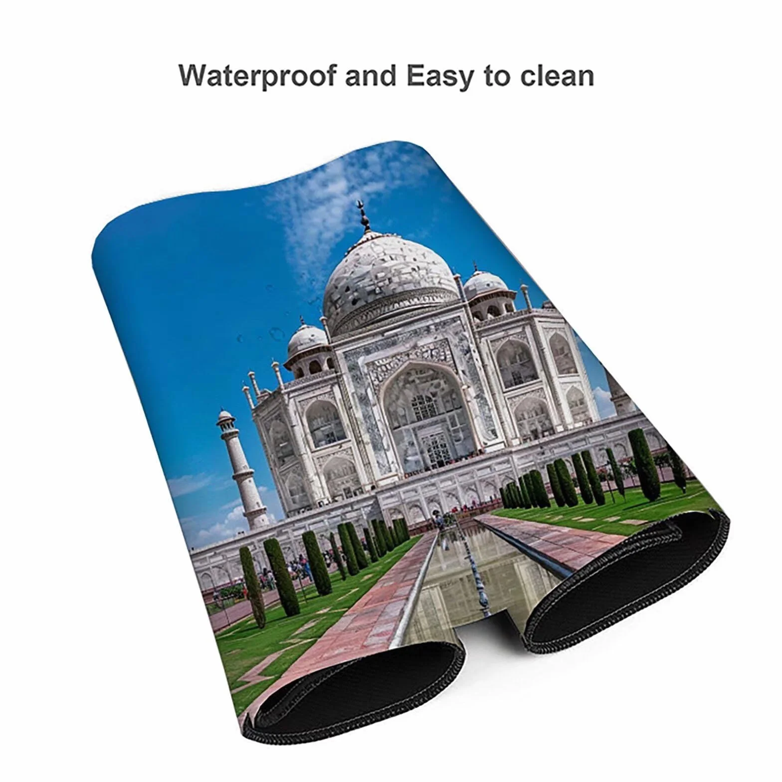 Gamingowa podkładka pod mysz, niebieska, XXL, 1400 x 600 x 3 mm, XXL, podkładka pod mysz, Taj Mahal, akcesoria dla graczy, z antypoślizgową podkładką, wodoszczelna i trwała, do ozdabiania myszy i
