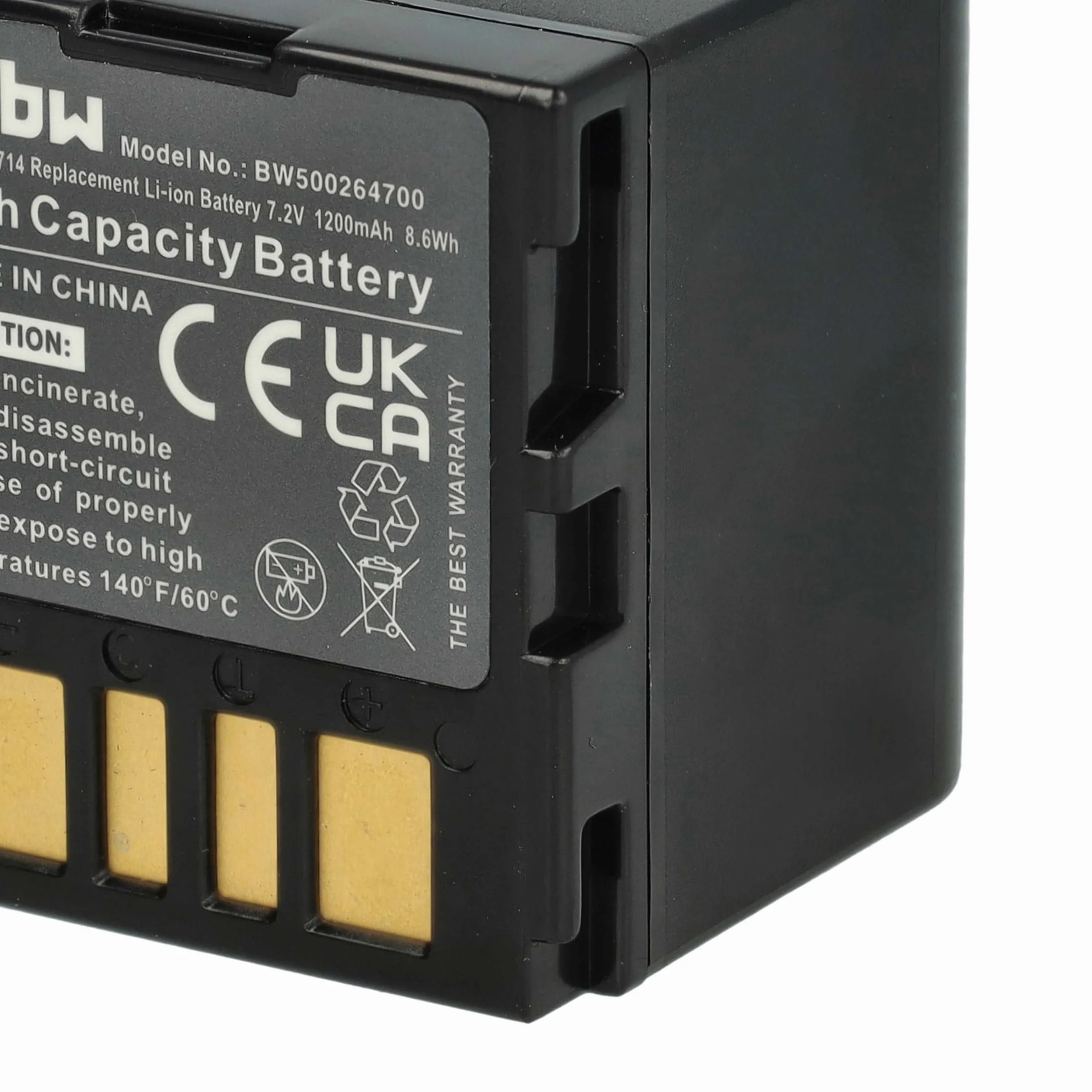 vhbw 1 x bateria zastępuje JVC BN-VF707U, BN-VF714U, BN-VF714, BN-VF733, BN-VF707 do kamery kamery (1200 mAh, 7,2 V, Li-Ion)