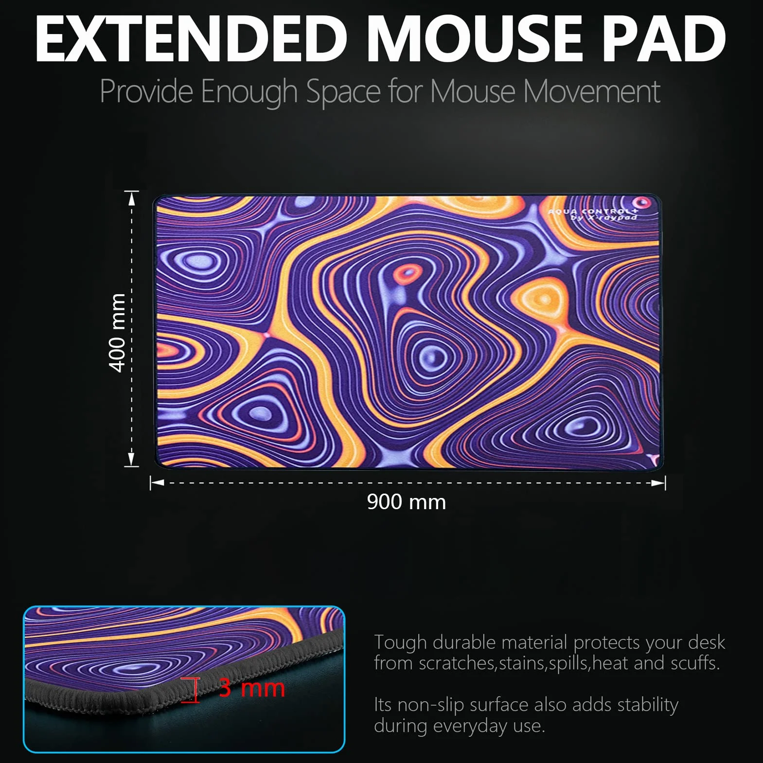 Podkładka pod mysz do gier X-Raypad Aqua Control Plus ROB AC+, ultrawysoka precyzja z doskonałą szybkością i możliwością sterowania, zaprojektowana dla graczy Fps o niskich wymaganiach DPI