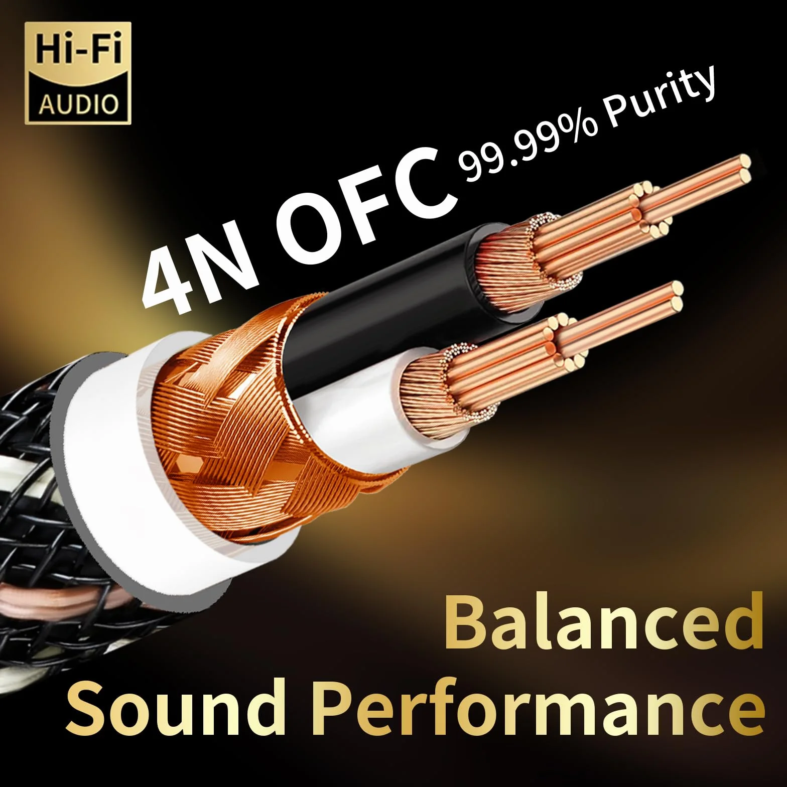 Audiophile 1,5 m podwójny RCA męski na podwójny XLR żeński - kabel audio HiFi, rdzeń 4N OFC, pozłacana wtyczka, nylonowy oplot, kabel subwoofera, kompatybilny ze wzmacniaczami, mikserami