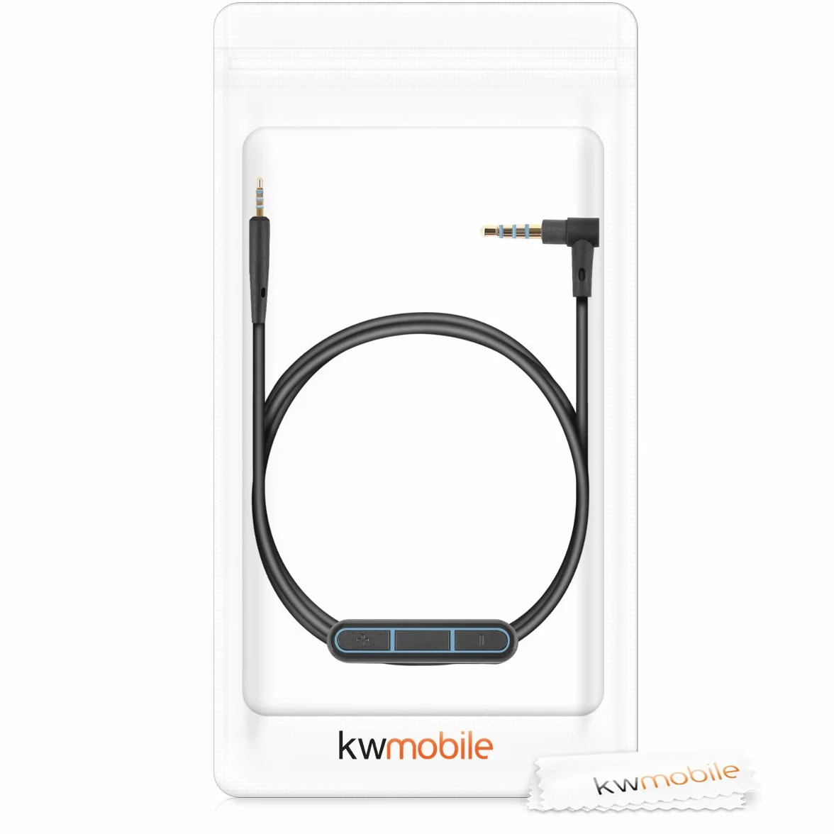 kwmobile Kabel do słuchawek Bose QuietComfort 35 / 35II / 25 / QC25 / QC35 II / QC35 / On-Ear 2 / OE2 / OE2i / SoundTrue - kabel zamienny 150 cm mikrofon regulator głośności - jack 3,5 mm