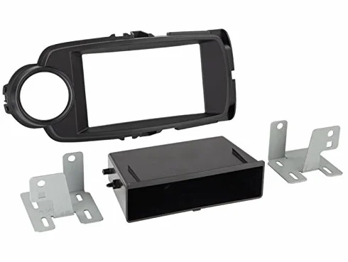 Zestaw do montażu: podwójna DIN 2-DIN osłona radia osłona uchwyt ramka radia do Toyota Yaris (XP13 Facelift) od 08/2014 - czarna