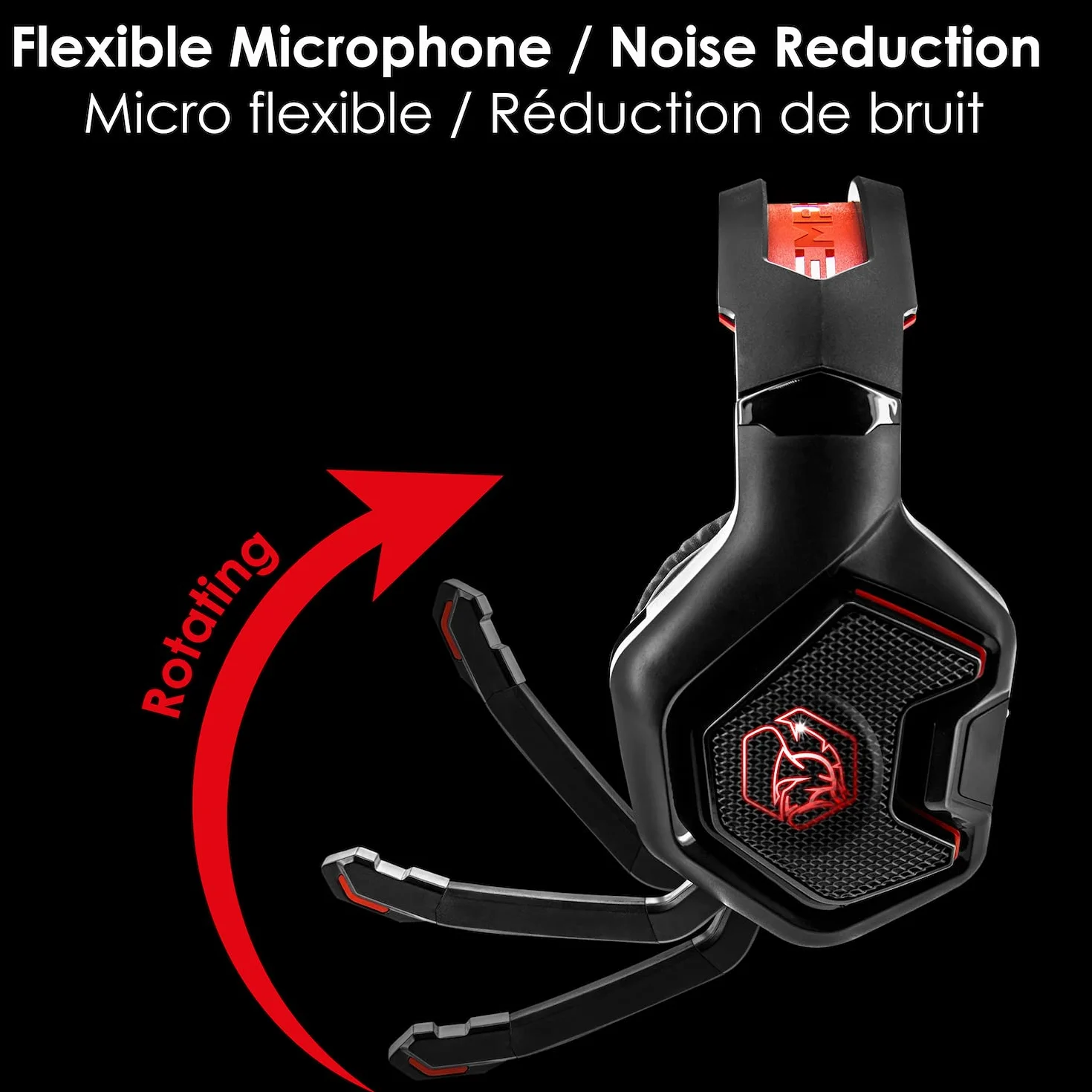 EMPIRE GAMING - WarCry P-W1 gamingowy zestaw słuchawkowy z mikrofonem – PC/PS4/PS5/Xbox/Mac-2.4 GHz Wireless – Surround Sound Stereo – LED czerwony