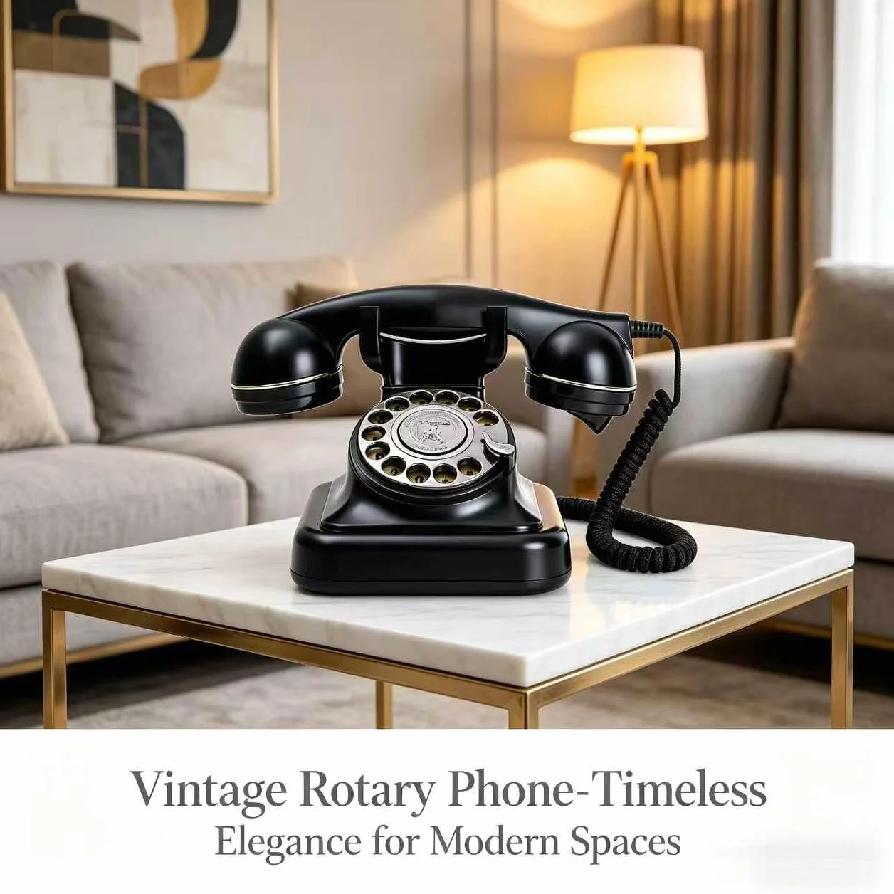 Obrotowe telefony stacjonarne w stylu retro z mechanicznym dzwonkiem, regulacja głośności, ponowne wybieranie, nie wymaga zasilania prądem zmiennym, staromodny antyczny telefon do domowego biura do