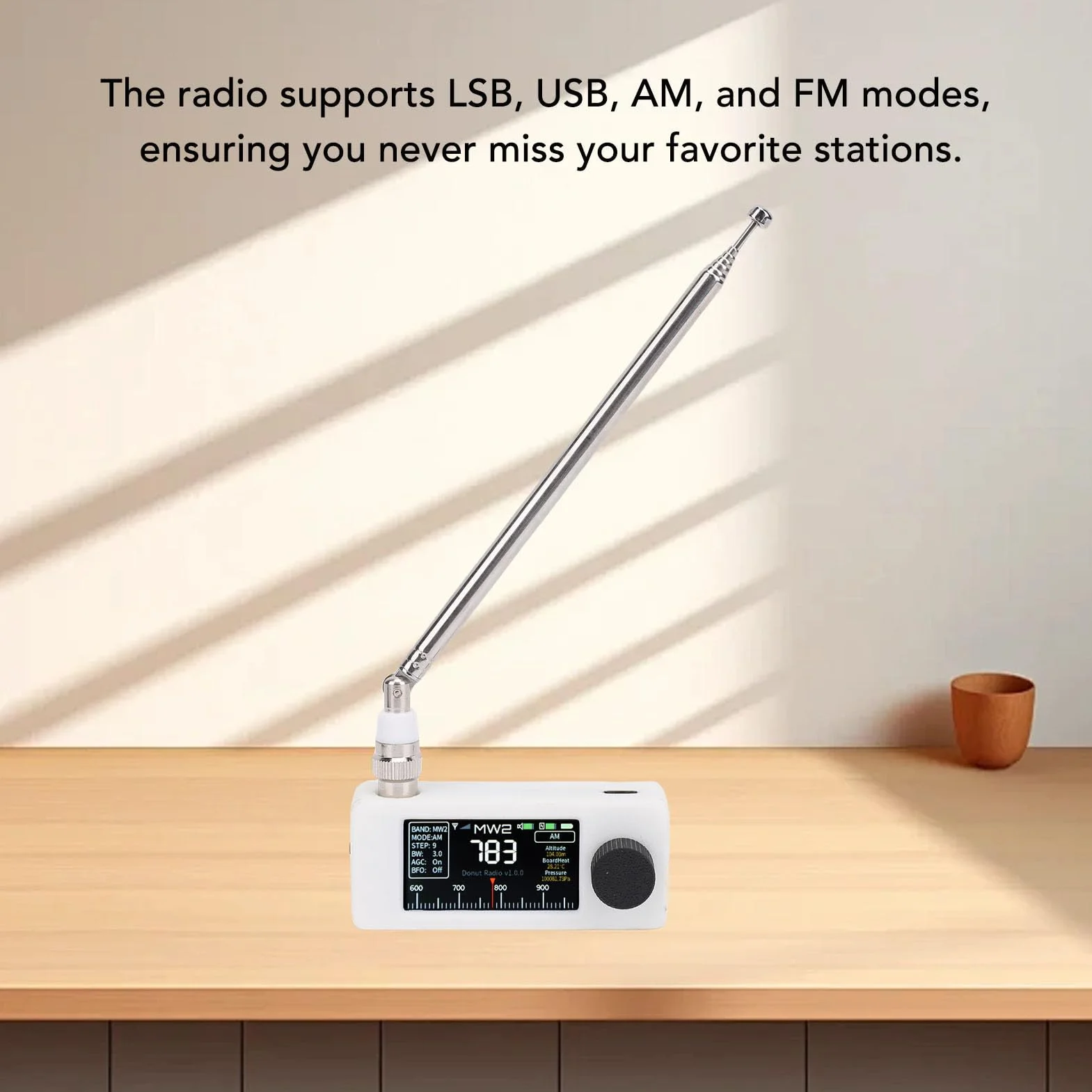 Bewinner SI4732 Odbiornik Radiowy AM FM LSB USB z Kolorowym Ekranem, Przenośne Kieszonkowe Radio Krótkofalowe, Ulepszone Odbiór, 10H Bateria, Awaryjna podróż (WHITE)