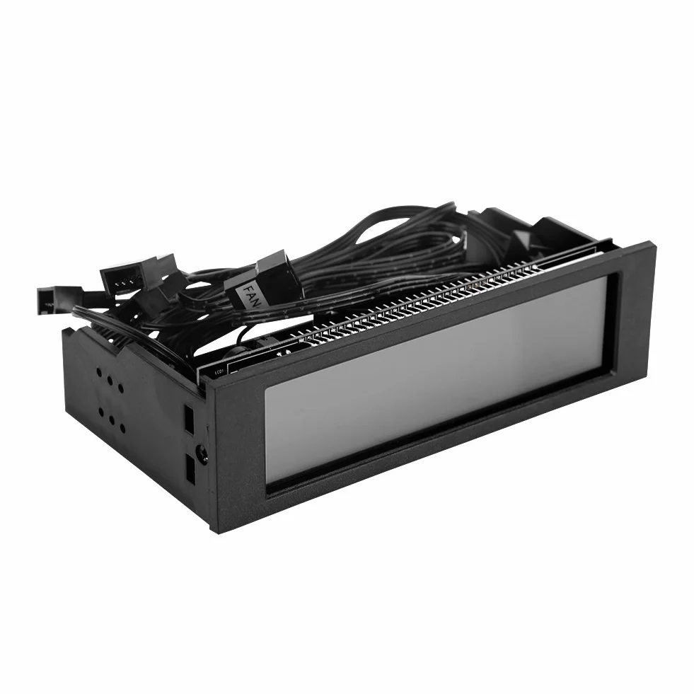 Kontroler Wentylatora 5.25 Sterowanie Prędkością Wentylatora PC 5-kontroler Prędkości Wentylatorów Czujnik Temperatury Procesora z Dużym Wyświetlaczem LCD do Chłodzenia Komputera – Tryby