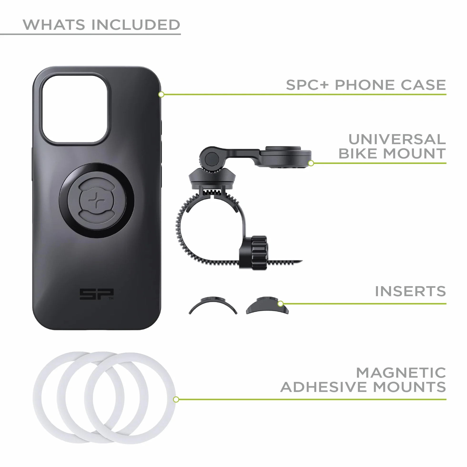 SP CONNECT Bike Bundle II | SPC+ | kompatybilny z iPhone 16e/17e | uchwyt na telefon komórkowy na kierownicę rowerową | uchwyt na telefon komórkowy do roweru górskiego, wyścigowego