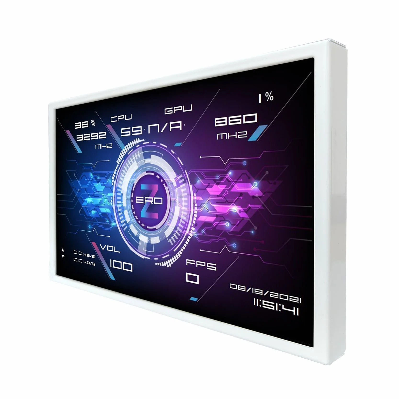 VSDISPLAY Przenośny biały 8-calowy wyświetlacz IPS LCD 800x1280 | do monitora obudowy komputera, obsługiwany dynamiczny motyw