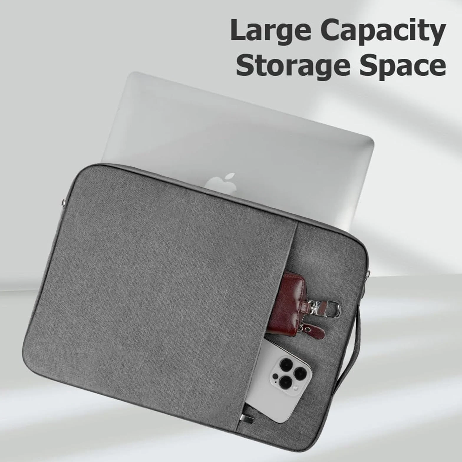 Flintronic Pokrowiec na laptopa 15,6 cala, przenośny, wodoodporny męski pokrowiec na laptopa z kieszeniami i przegródkami, kompatybilny z MacBookiem, Asus, Dell, HUAWEI 15,6 cala (ciemnoszary)