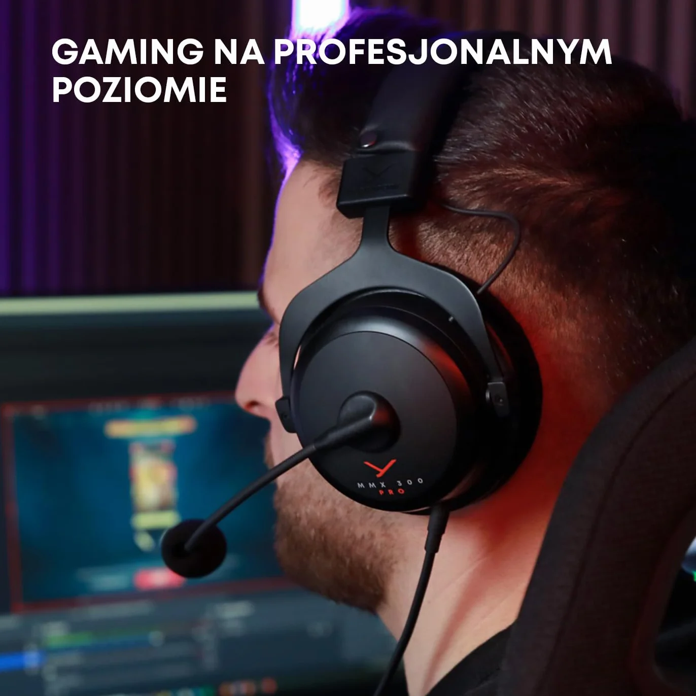 beyerdynamic MMX 300 PRO Zestaw słuchawkowy z przetwornikami STELLAR.45 i mikrofonem pojemnościowym, przewodowy zestaw słuchawkowy do gier