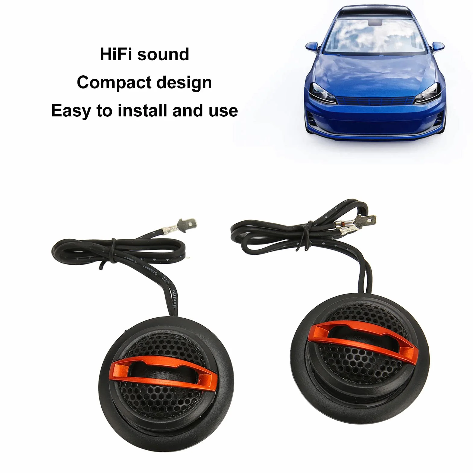Głośniki Wysokotonowe do Car Audios, 150W 4Ω 2-kanałowy Głośnik Wysokotonowy HiFi Sound z miękką kopułką i podstawą Tuby, Kompaktowy Głośnik Wysokotonowy z Wbudowanym Kondensatorem