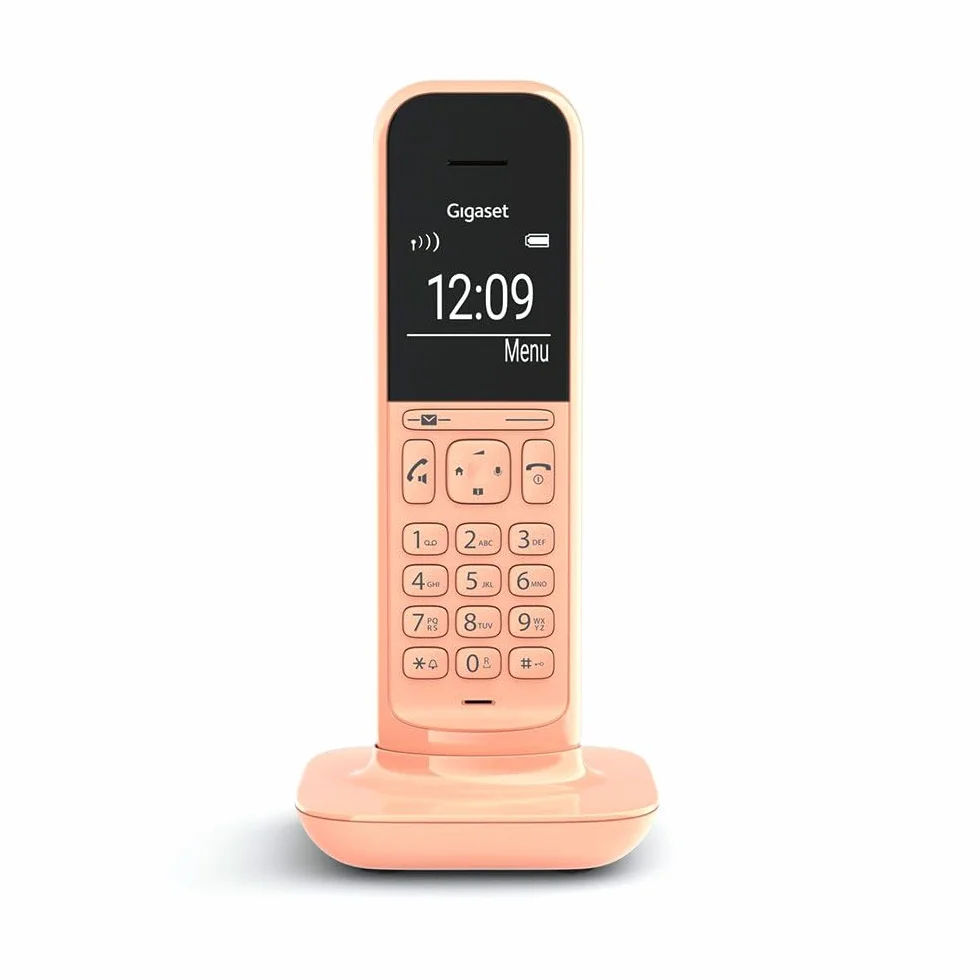 Gigaset CL390HX - designerska słuchawka DECT ze stacją ładującą – bezprzewodowy telefon do routera i bazy DECT – kompatybilny z Fritzbox – funkcja bezpośredniego wyboru – ochrona przed niechcianymi połączeniami, kantalupa