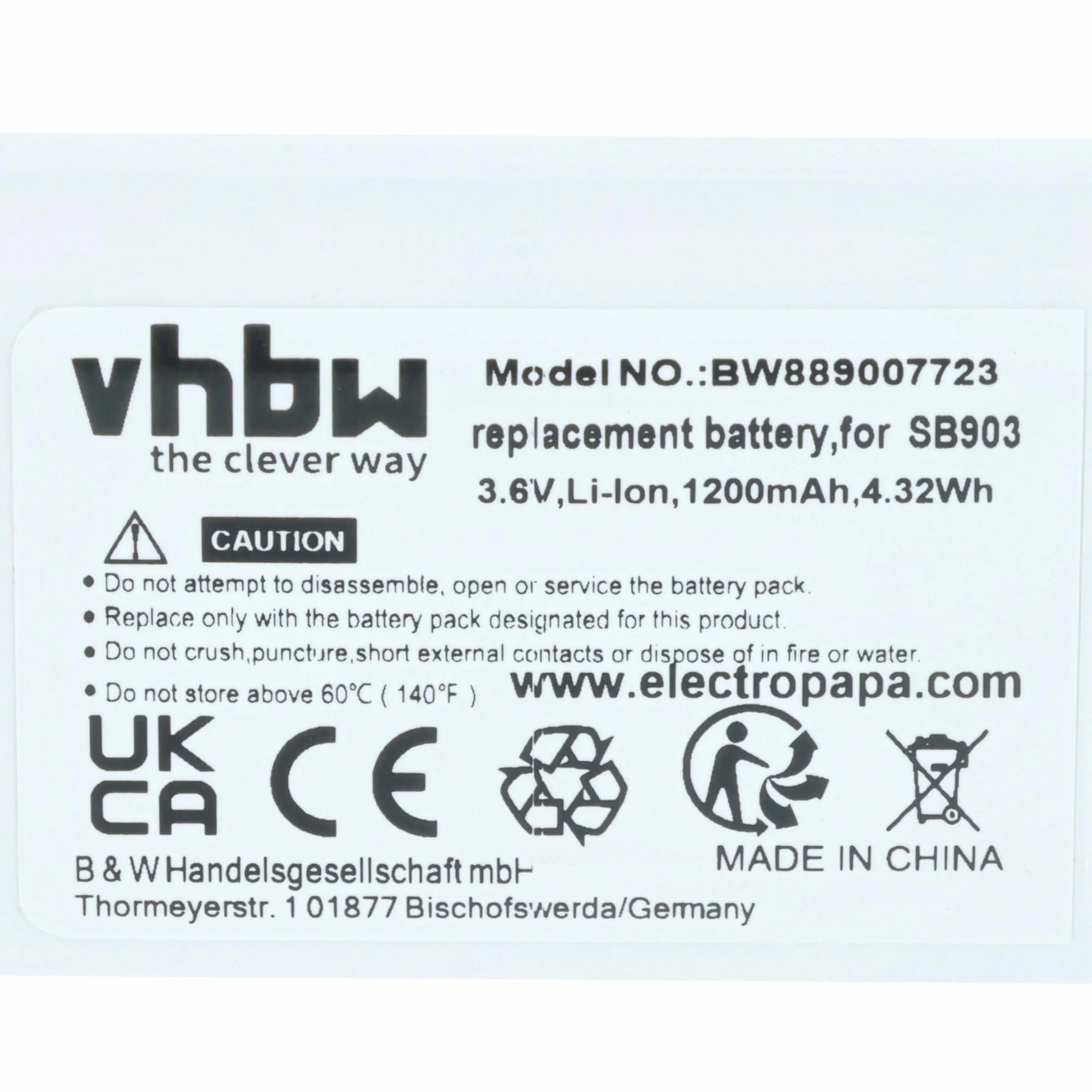 vhbw Bateria wymienna 3X do Shure SB903 do cyfrowego systemu radiowego, nadajnika (1200mAh, 3,7V, Li-ION)