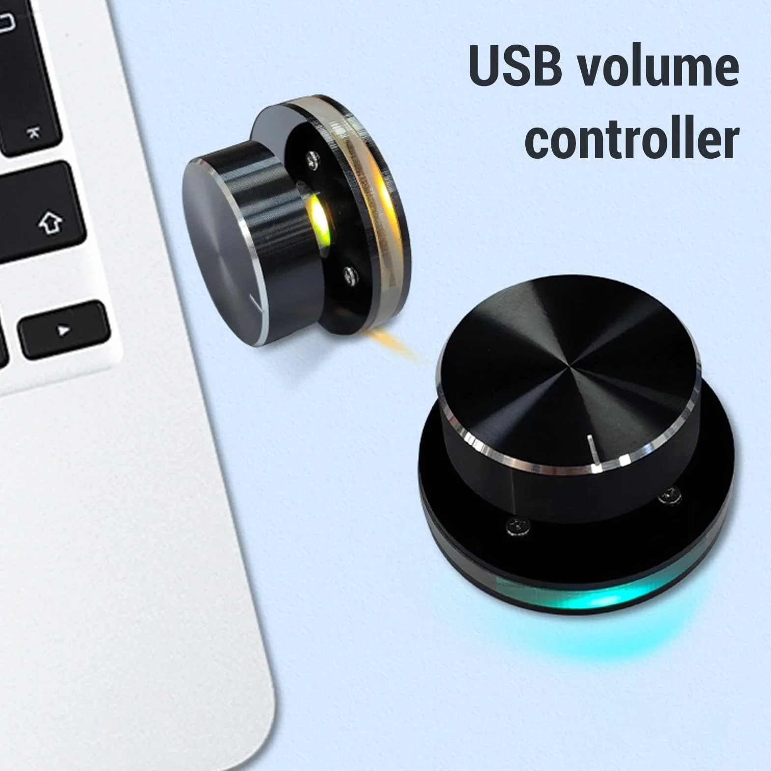 Kontroler Audio, Pokrętło Sterowania Objętością Objętości USB z Pokrętłem Objętości światła RGB dla Systemu Android System PC Multimedia Type C Zewnętrzny Kontroler Regulacji Mediów
