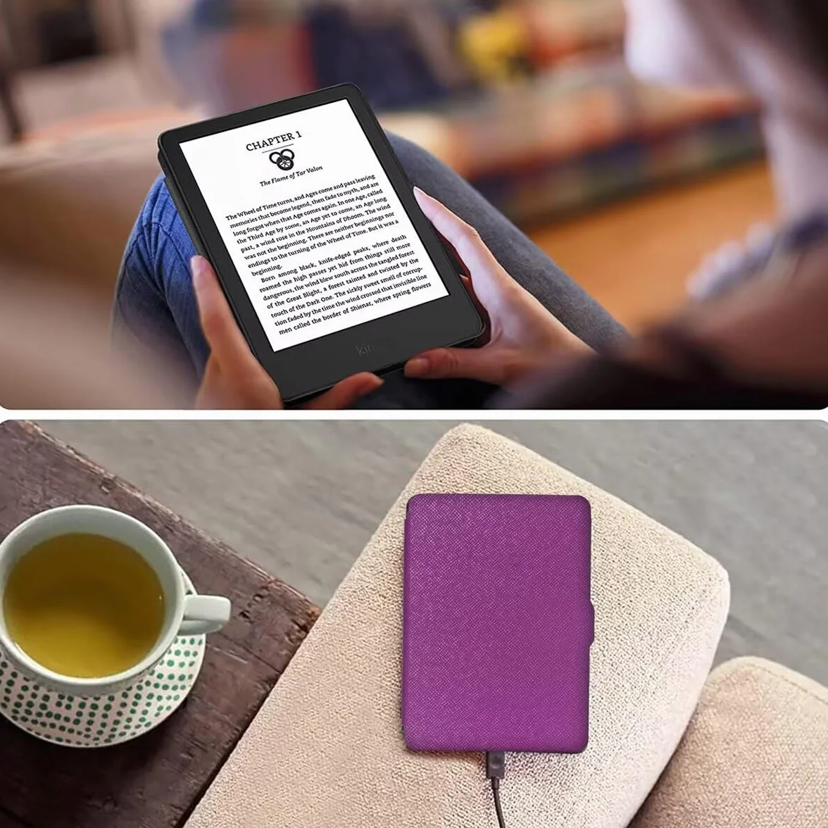 MOKASE Etui Compatible with 6 cal Kindle Paperwhite 10.Generacji 2018 (Numer Modelu: PQ94WIF), Ultra Cienki Syntetycznej Skóry Pokrowiec z Inteligentną Funkcją Auto Budzenia/Uśpienia, Purple