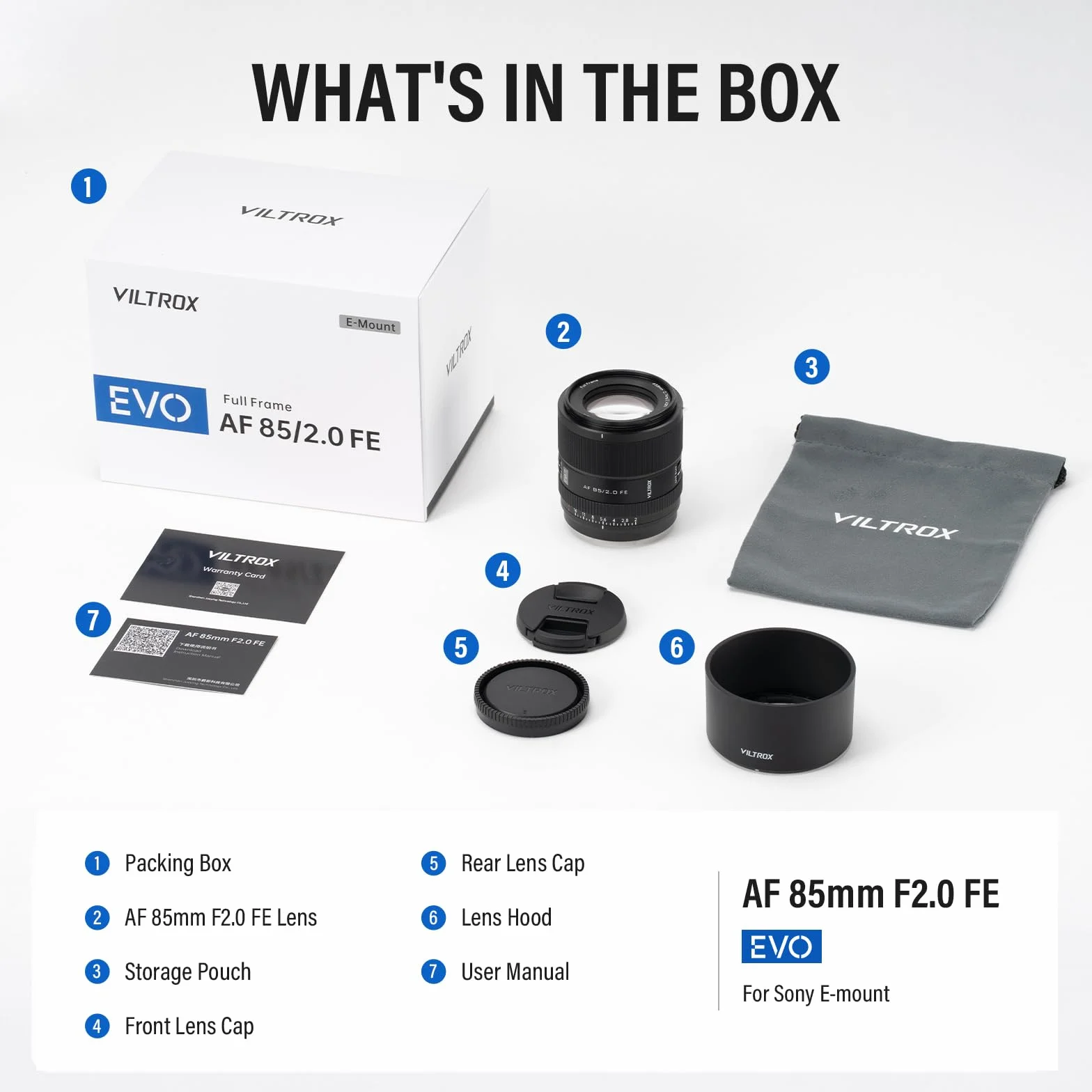 VILTROX 85 mm F2.0 EVO FE Mount obiektyw do aparatu Sony E Camera Lenses Full Frame z dużą przysłoną autofokus do Sony A93 A7CII ZVE1 A7RV FX3 A1 A7C ZV-E10II FX30 A6700 A5000