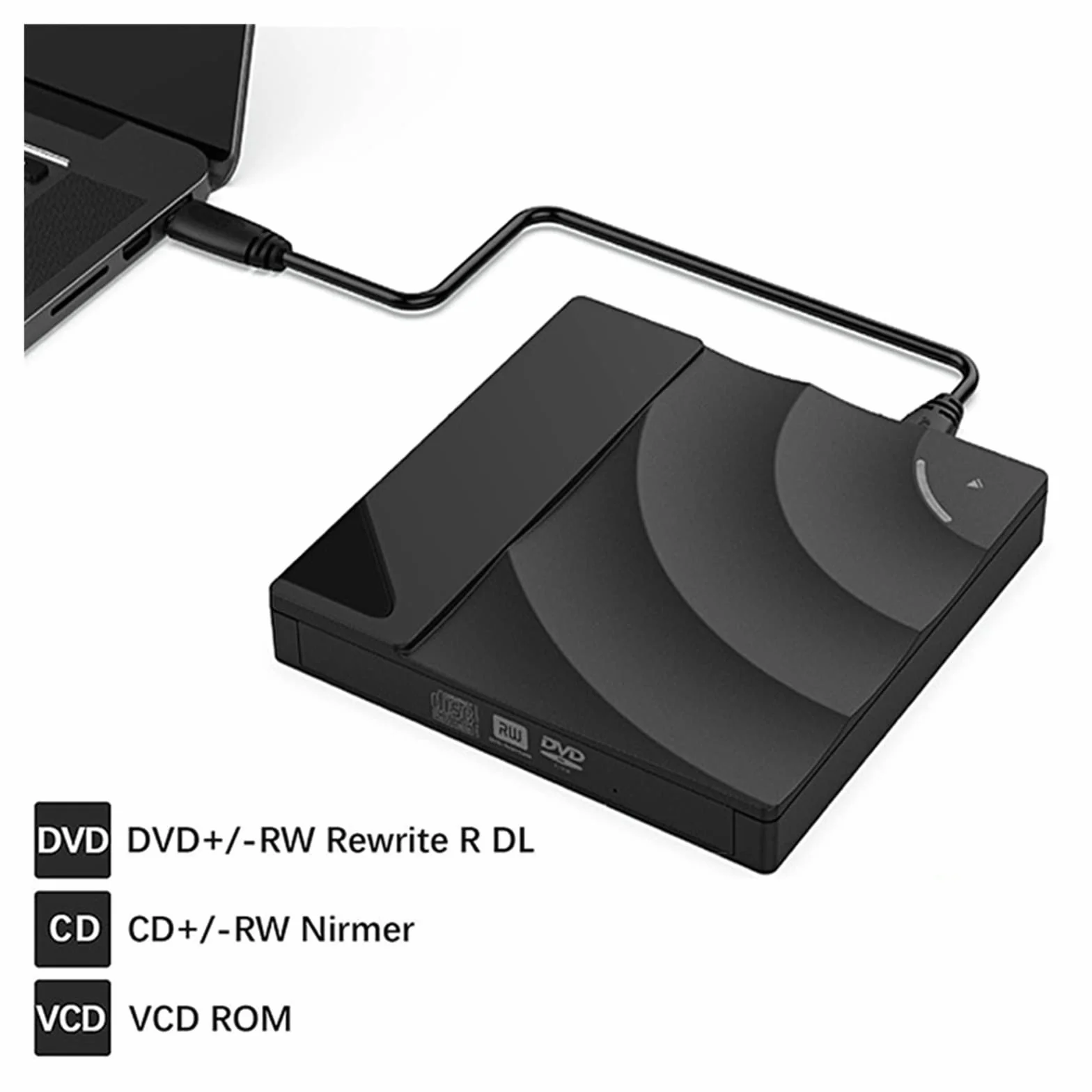 Przenośny odtwarzacz DVD,Odtwarzacz DVD, Przenośny szybki USB 3.0 CD DVD-RW Napęd optyczny Zewnętrzny czytnik dysków Slim Komputer stacjonarny Laptop Tablet Promocja Odtwarzacz DVD,for Home, Car(Oran