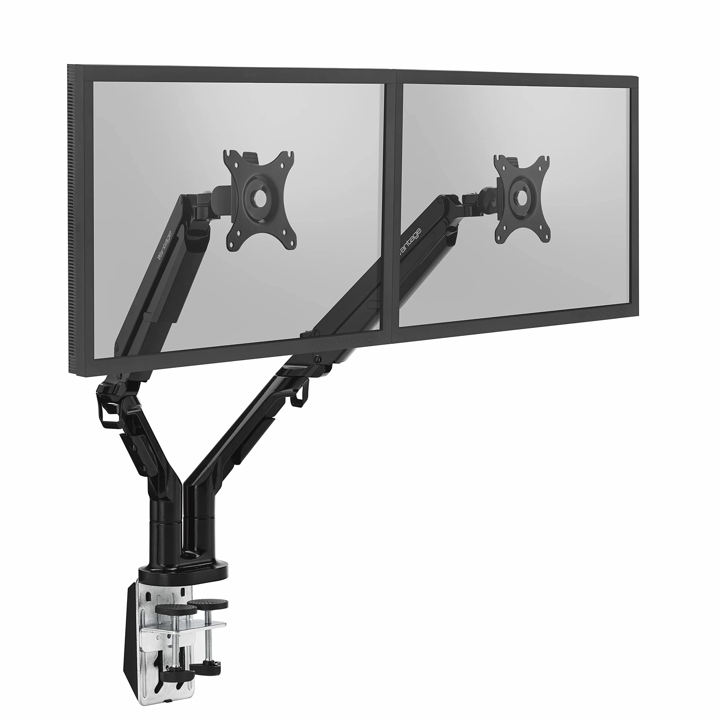 Vantage Premium Duo uchwyt do monitora (VESA 75 & 100, 2 x 2-9 kg, do ekranów 17-32 cali, ze sprężyną gazową, obrotowy, przechylany, wychylny) czarny