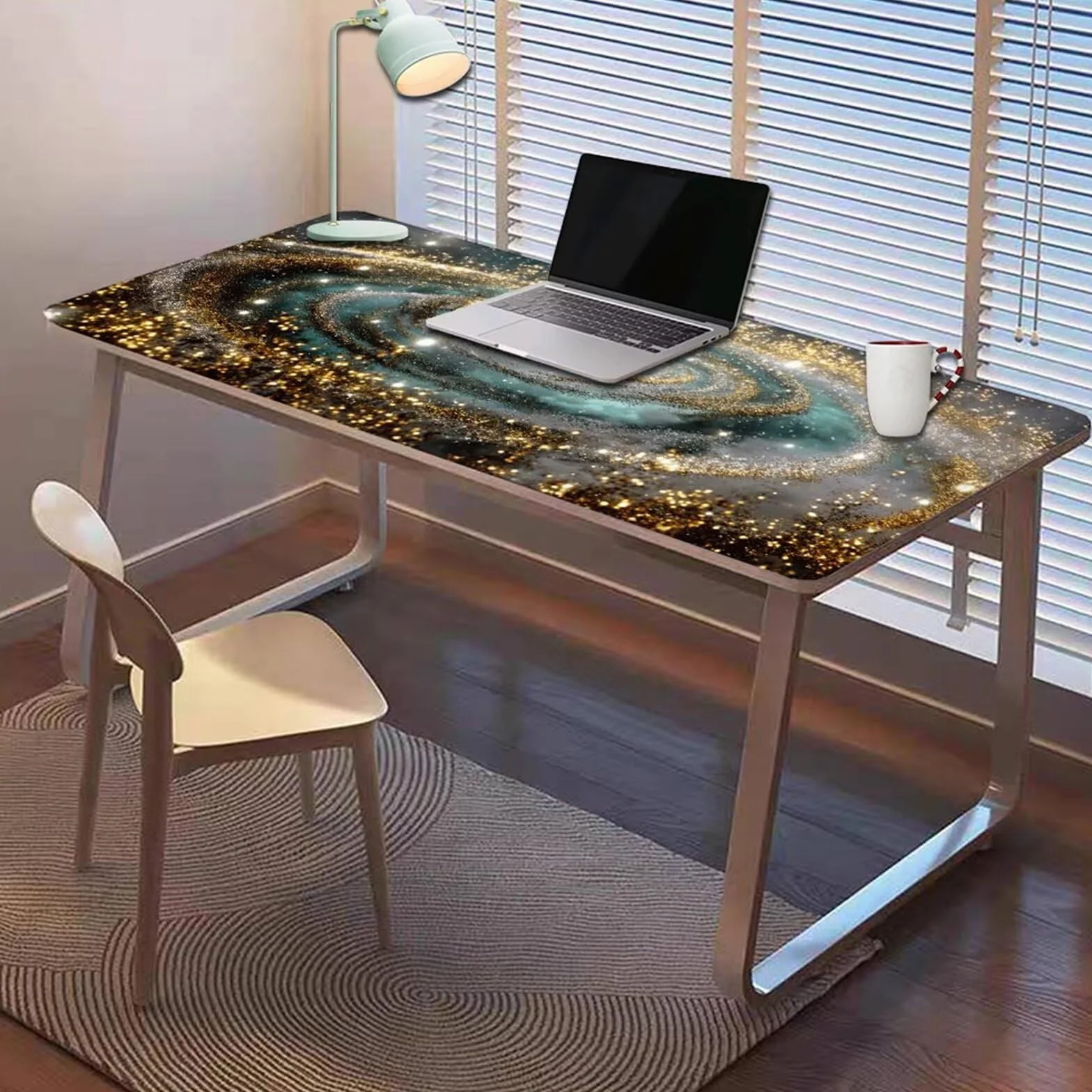 Gamingowa podkładka pod mysz 1200 x 600 x 3 mm, XXL, wodoszczelna, odporna na ścieranie, z przyszytymi krawędziami, kolorowa podkładka na biurko, poprawia prędkość i precyzję, do laptopa, komputera