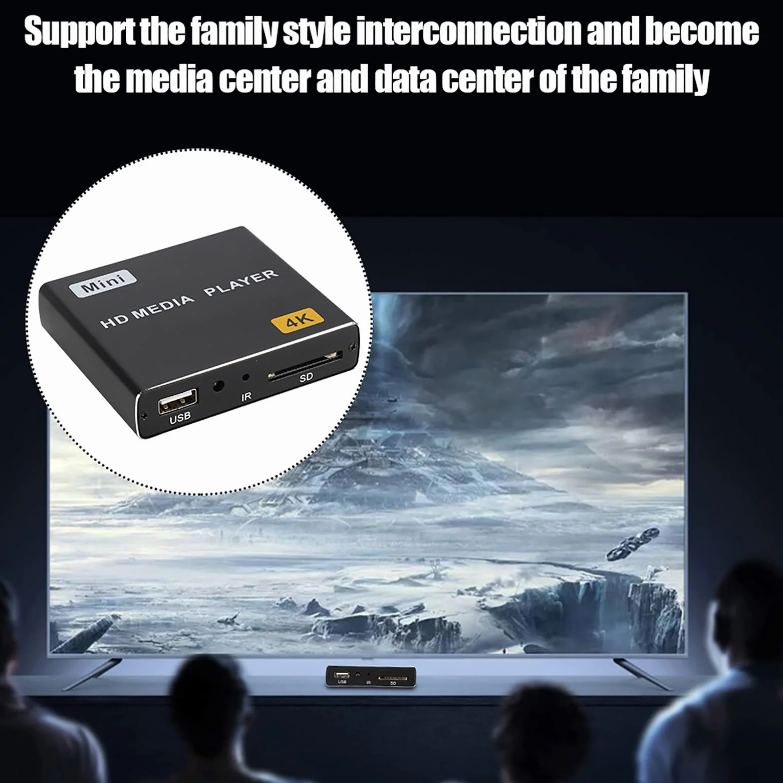 Odtwarzacz 4K Full HD, Cyfrowy Odtwarzacz Multimedialny Z Pilotem, Domowy Odtwarzacz Wideo Dla Rodziny, Obsługa Interfejsu HDMI Video I AV AUD(UE)