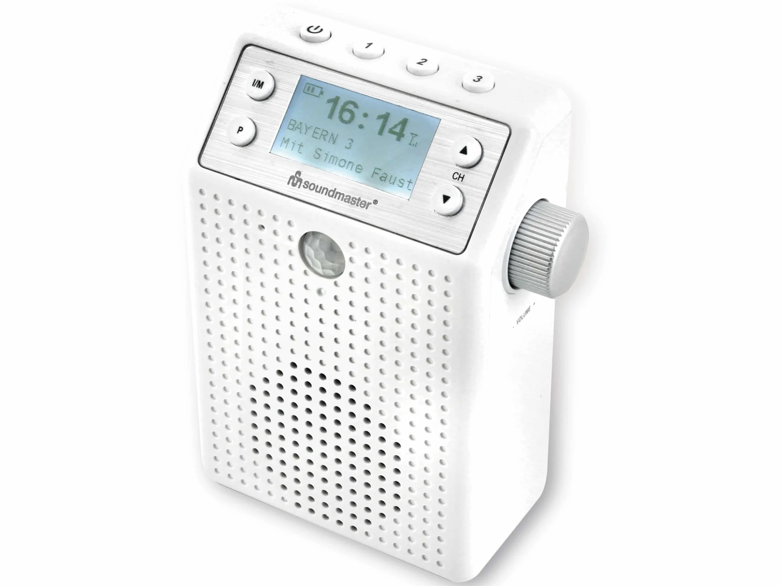 Soundmaster DAB60WE DAB+/UKW radio z gniazdami z czujnikiem ruchu i wbudowanym akumulatorem o ok. 2 godziny pracy