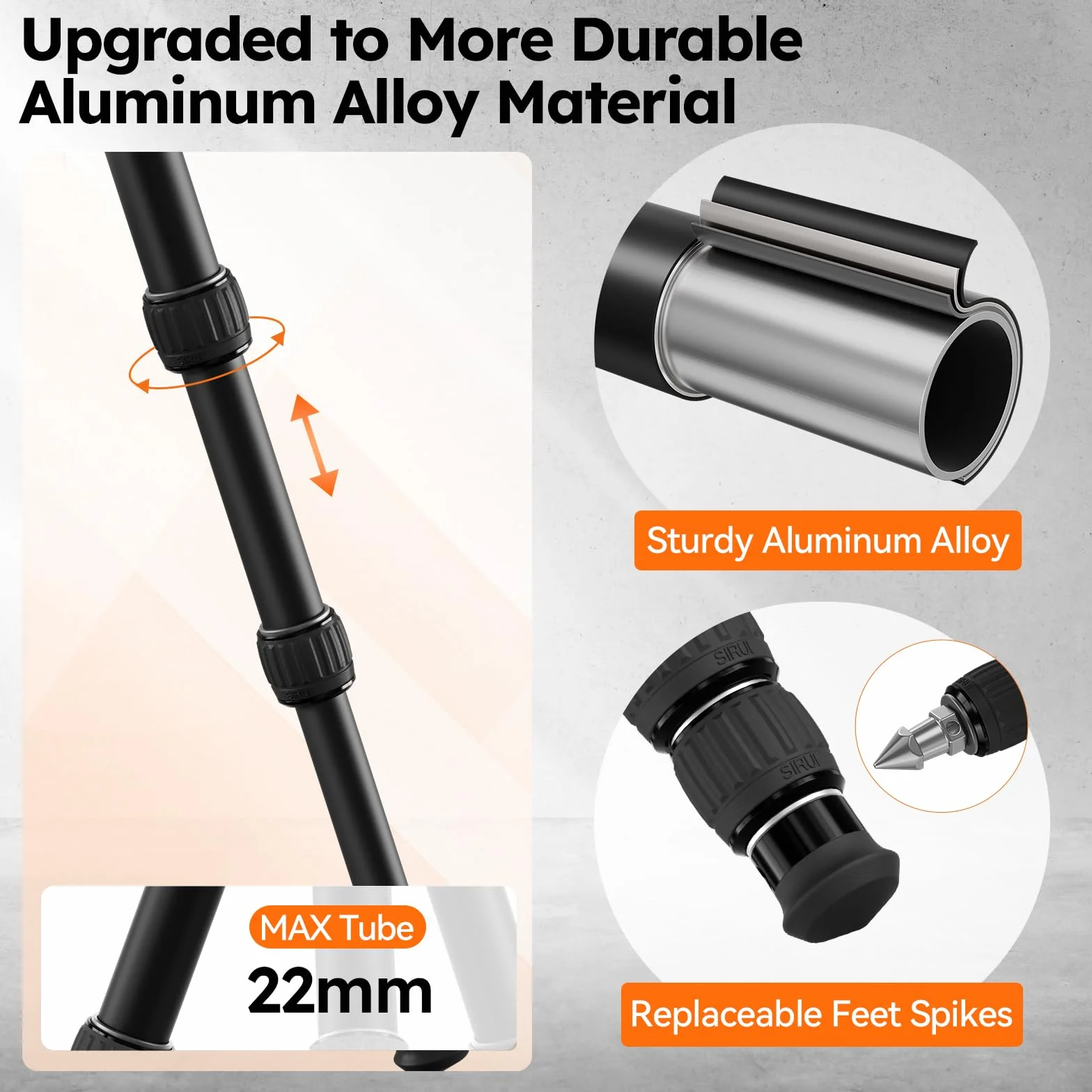 SIRUI AM-203S+G0 statyw ze stopu aluminium z głowicą kulową 360° G0, lekki statyw o wysokiej wytrzymałości do lustrzanek cyfrowych i aparatów bezlusterkowych, kompaktowa konstrukcja z maksymalną