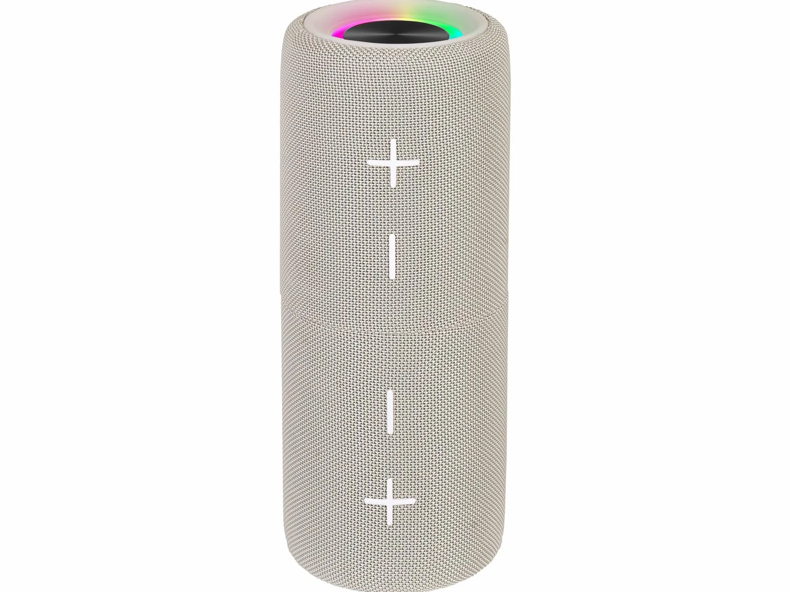 Trevi XSC 8A88 B przenośna bezprzewodowa obudowa stereo 2 x 15 W z pasywnym głośnikiem niskotonowym, wodoszczelny, odtwarzacz MP3 Micro SD, AUX-IN, światło dyskowe i oddzielny głośnik, beżowy