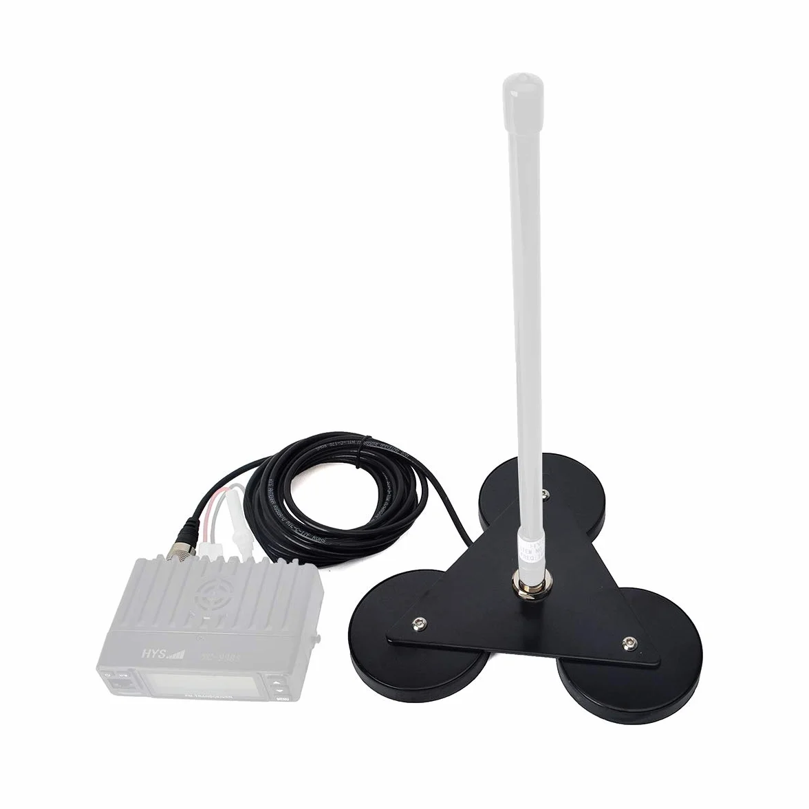 UAYESOK Wytrzymała magnetyczna podstawa montażowa SO239 ciężarówka mobilna antena radiowa W/5 m (5 m) PL-259 RG58 kabel koncentryczny do przenośnego nadajnika-odbiornika FM HF/VHF/UHF CB