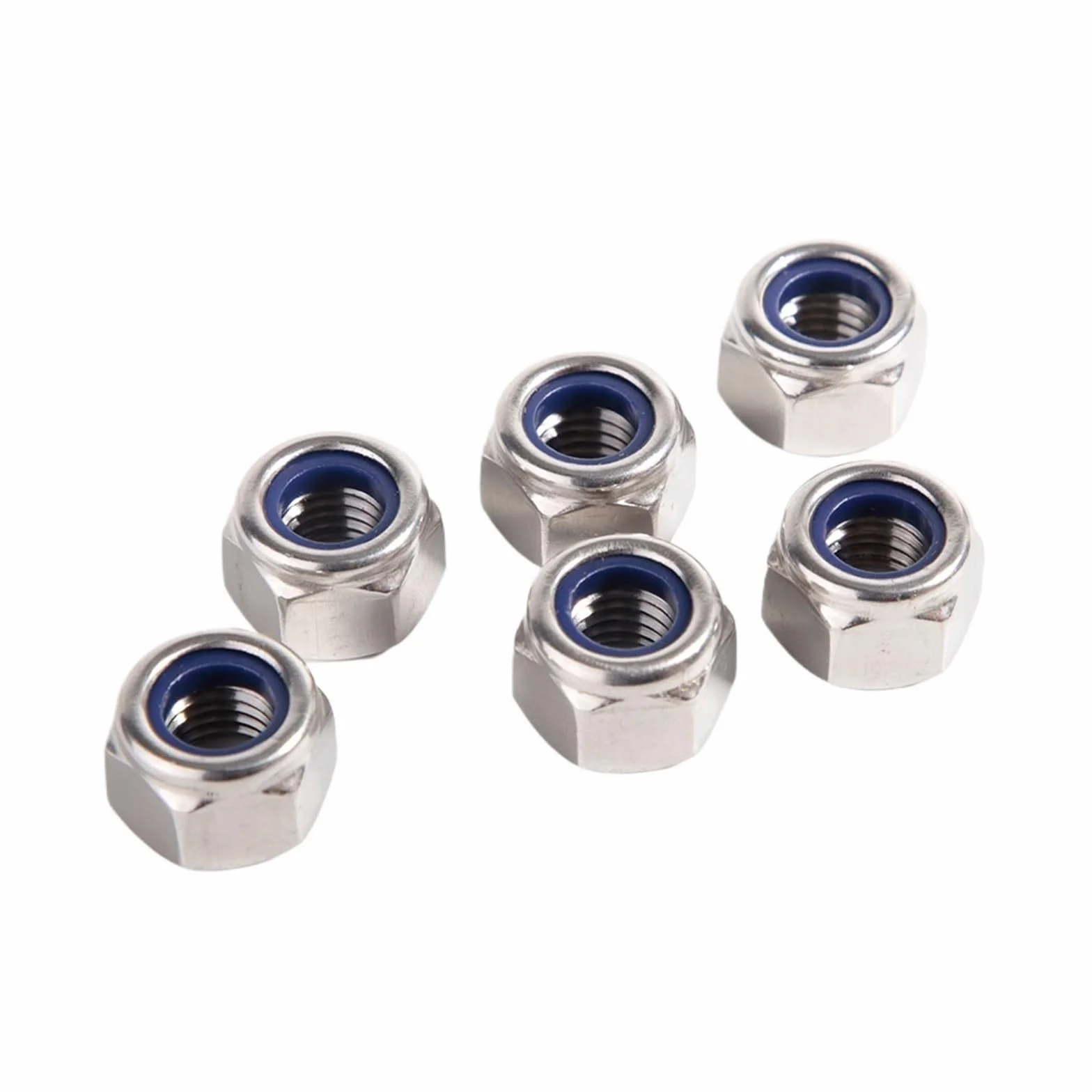 1-50 Sztuk A4-80 316 Stal Nierdzewna Nylonowa Nakrętka Zabezpieczająca M3 M4 M5 M6 M8 M10 M12 M14 M16 M20 M22 M24 M30 Wkładka Sześciokątna Samoblokująca DIN985(2pcs M22-2.5)