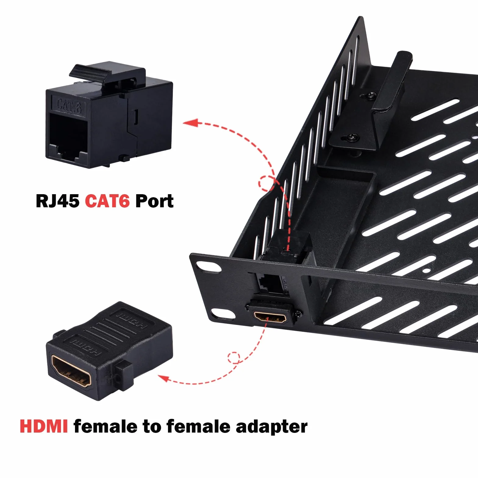 GeeekPi 25.4 cm 1U Mini PC półka do montażu w stojaku z portem RJ45 CAT6 i portem HDMI do DeskPi RackMate T1/T0