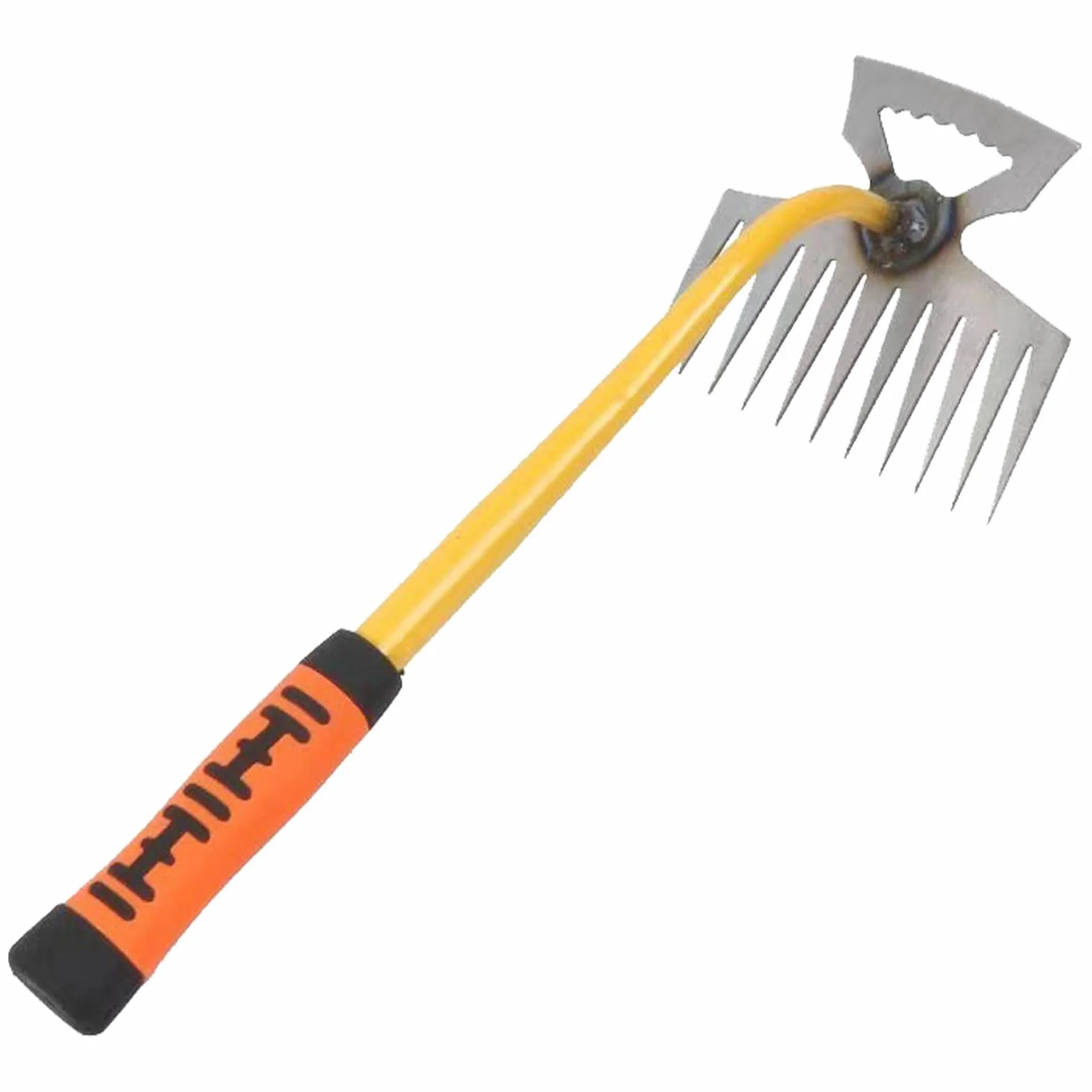 MOGADEE® Wyrywacz do chwastów z uchwytem 40 cm, do usuwania chwastów, 11 zębów 2 w 1, ręczny, ze stali nierdzewnej, pomocnik ogrodnika, 1 szt.