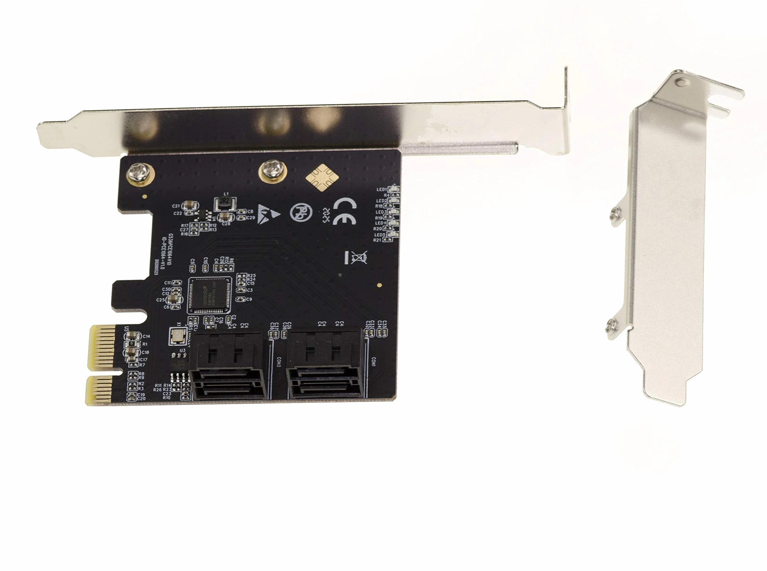 KALEA-INFORMATIQUE 4-portowa karta kontrolera dysków SATA PCI Express PCIe x1 z obsługą AHCI i UEFI. Chipset ASM1064