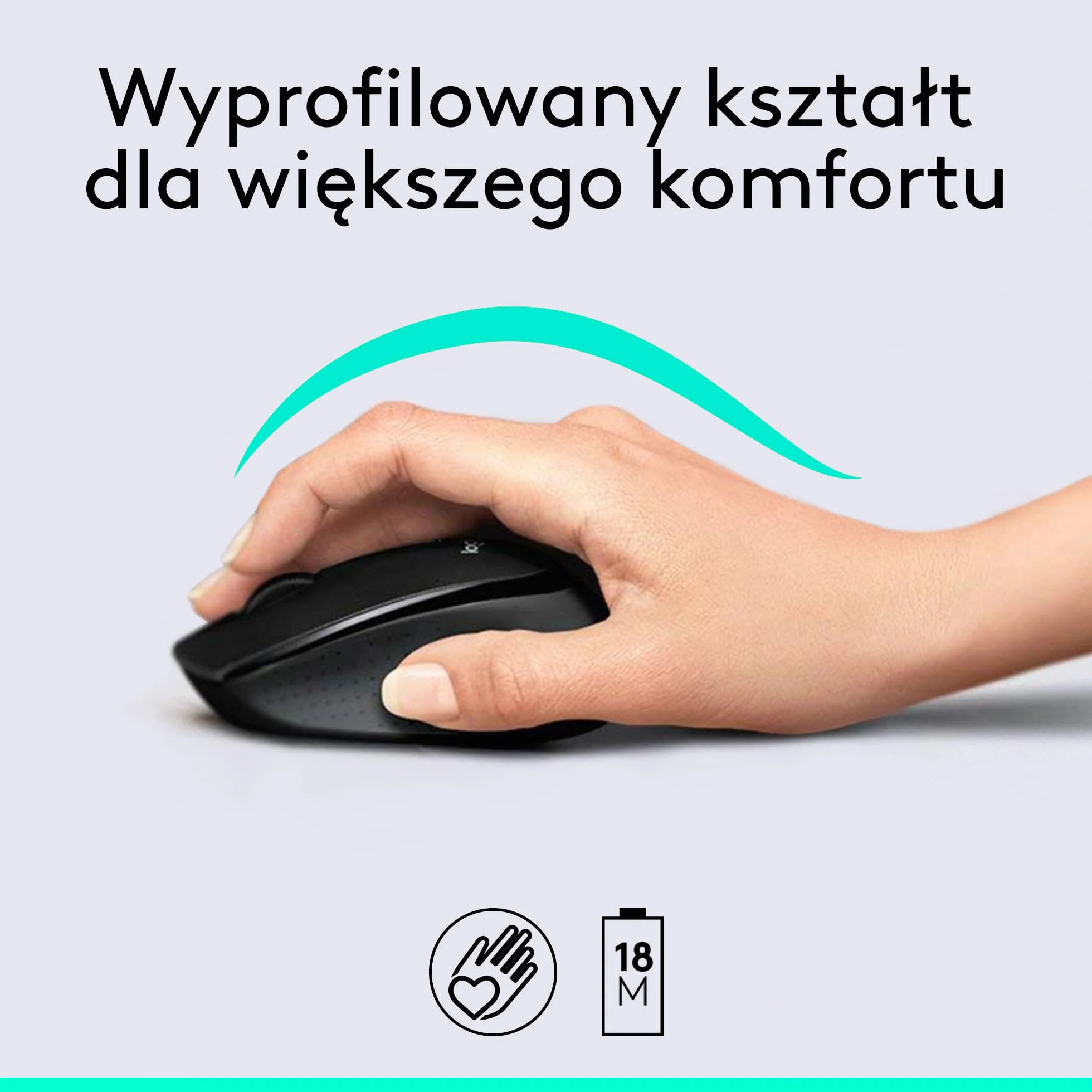 Logitech MK345 Combo Pełnowymiarowy, Bezprzewodowy Zestaw Klawiatura i Mysz z podpórką na nadgarstki, dla praworęcznych, odbiornik USB 2,4 GHz, zgodny z PC, laptopem, QWERTY układ US Intl - Czarny