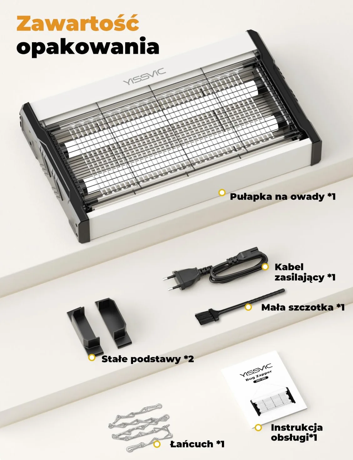 YISSVIC Lampa przeciw komarom Elektryczna lampa UV LED, zabijanie owadów w pomieszczeniach przeciw komarom, muchom i innym latającym owadom 2M