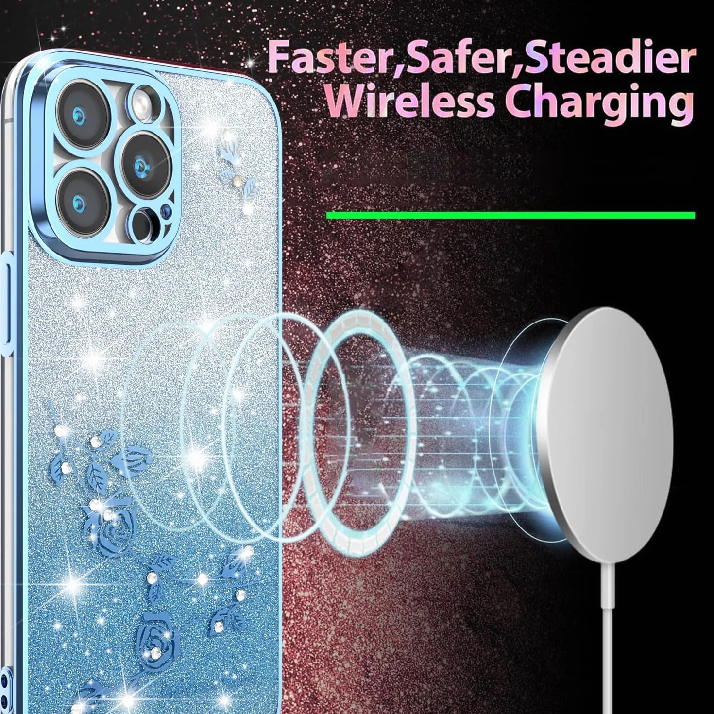 XINYEXIN Przezroczyste brokatowe etui do Xiaomi Redmi Note 11 4G / Redmi Note 11S 4G, dla kobiet i dziewcząt, błyszczące diamentowe etui na telefon, ultracienkie, cienkie, przenośne, odporne na