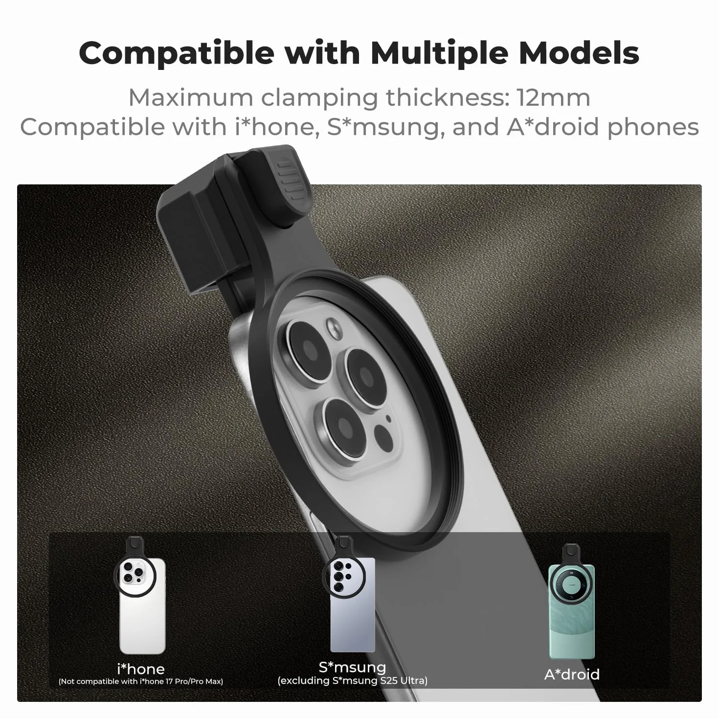 K&F CONCEPT 67mm Zestaw filtrów CPL do obiektywów telefonu, filtr polaryzacyjny kompatybilny z iPhone 17/16/15/14/13/12, 16/15/14/13/12 Pro i Pro MAX, Samsung