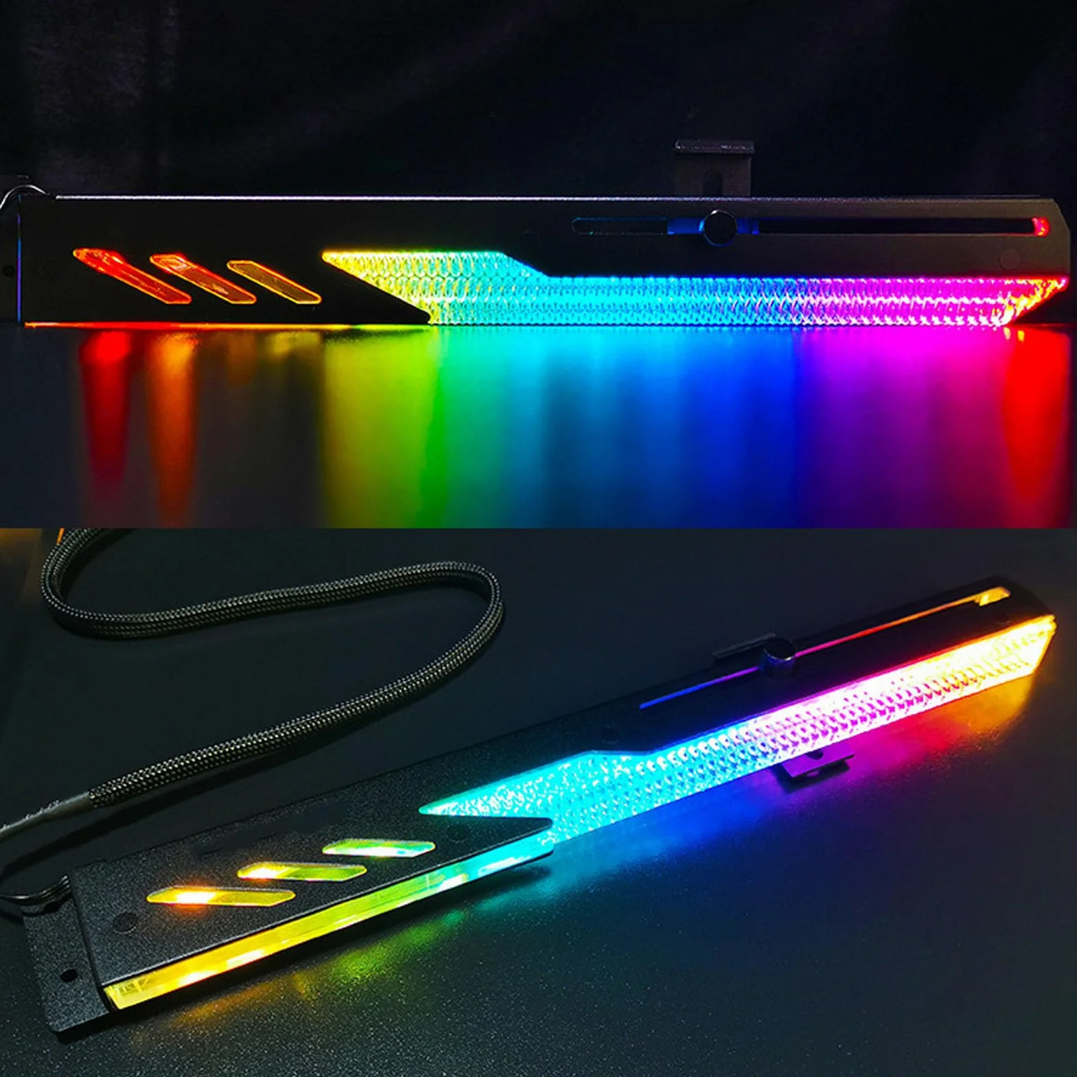 Uchwyt Karty Graficznej GPU, Regulowany Przesuwny ARGB 3Pin 4Pin, Wspornik Zwisu Karty Graficznej, Uchwyt GPU do Stacjonarnej Karty Graficznej