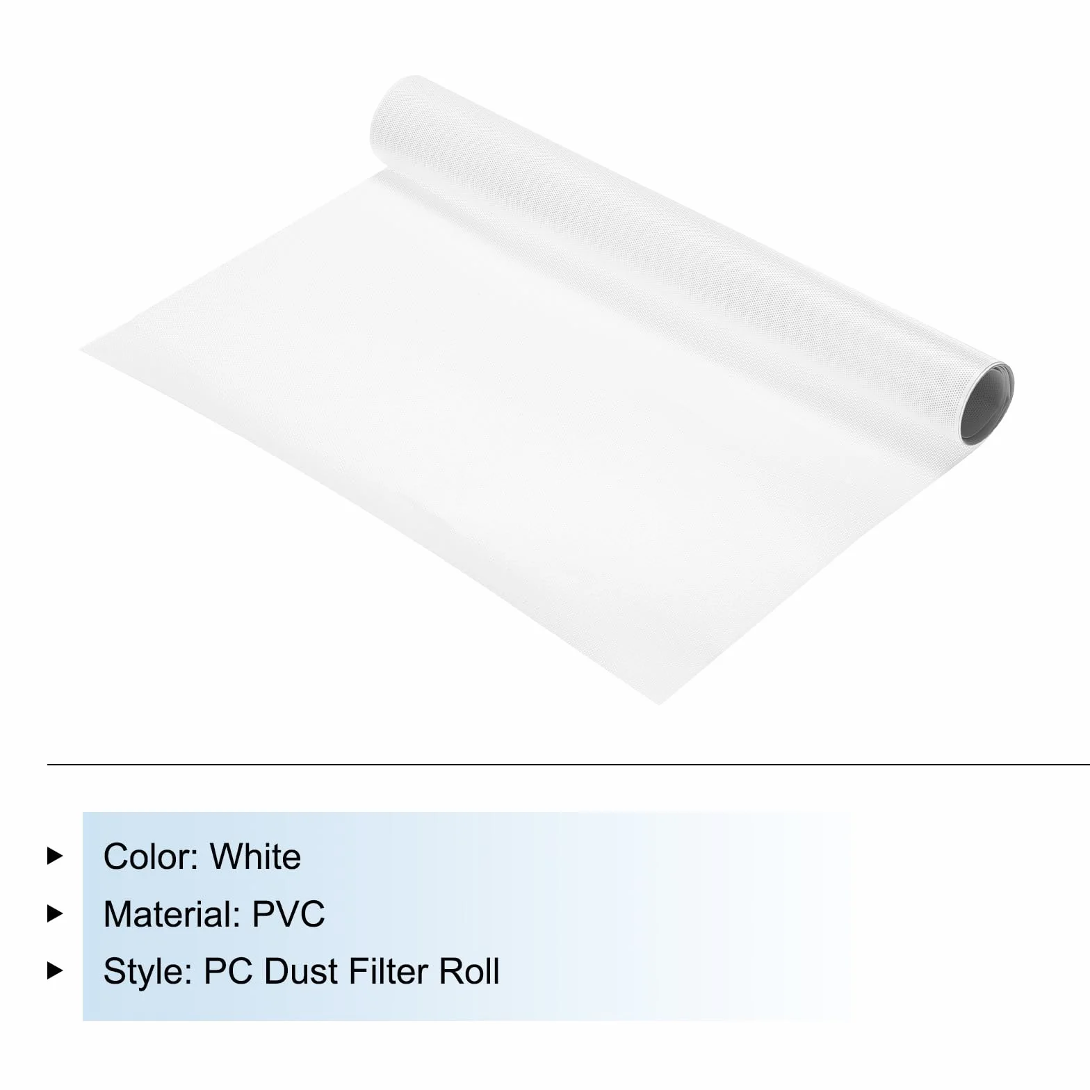 QUARKZMAN Rolka do filtra pyłu PC, 300x1000x0,5 mm, folia PVC, chłodnica obudowy komputera, pyłoszczelna siatka wentylatora, osłona głośnika obudowy komputera, biała