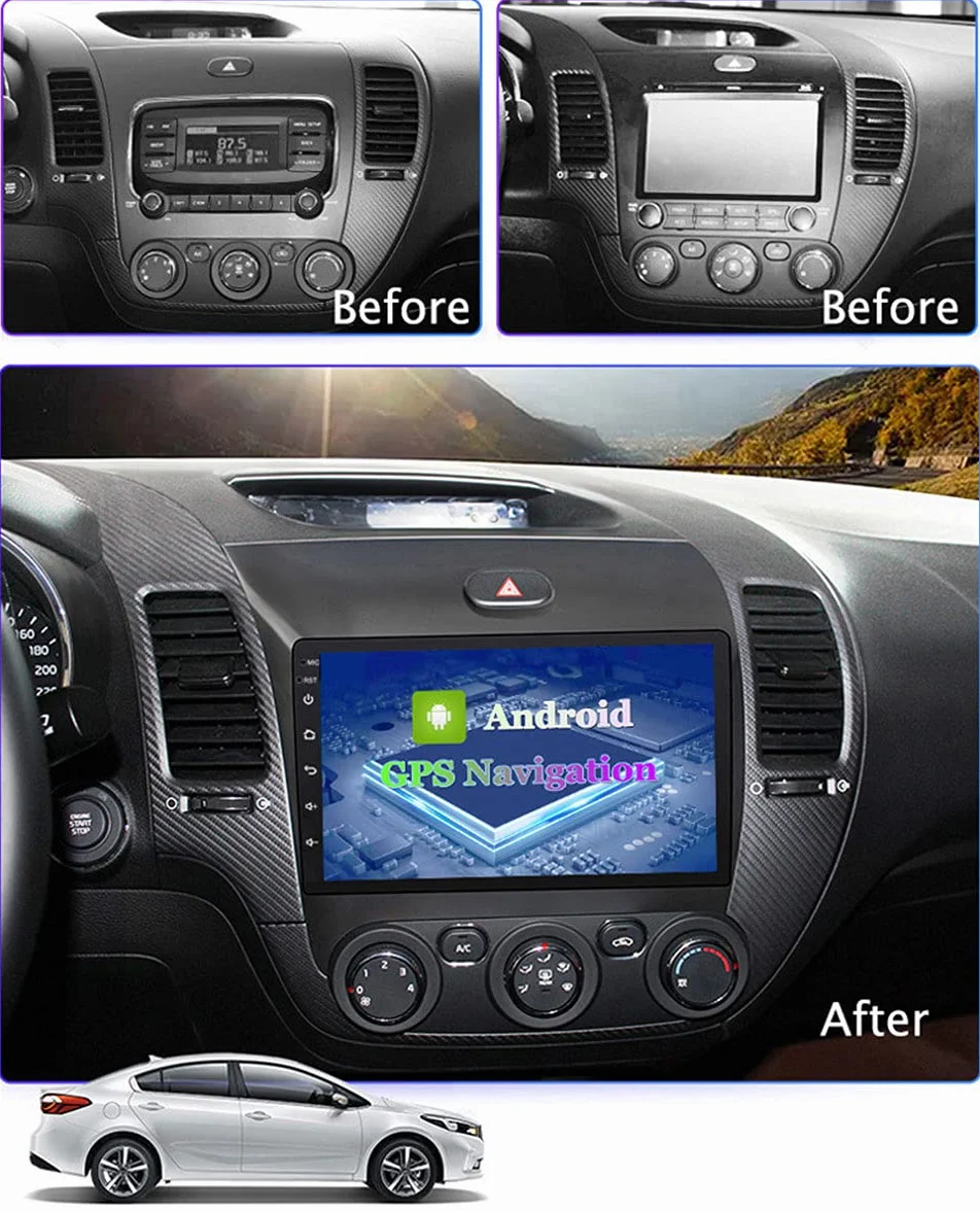 4g Pełna nawigacja Netcom GPS dla samochodu Android 9 Samochód Stereo Player 1080p HD Ekran dotykowy GPS System nawigacji GPS, dla KIA K3 2013-2015, Darmowe aktualizacja map