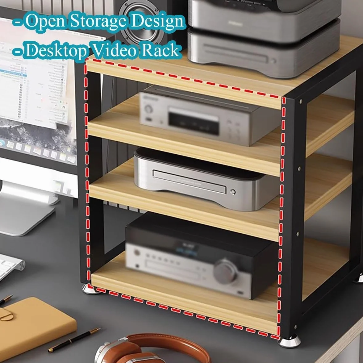 Mały stojak na amplituner stereo do domowego sprzętu audio, wielofunkcyjne centrum rozrywki Głośnik multimedialny Odtwarzacz wideo CD Gramofon Stojak meblowy, Szafka do przechowywania kompon
